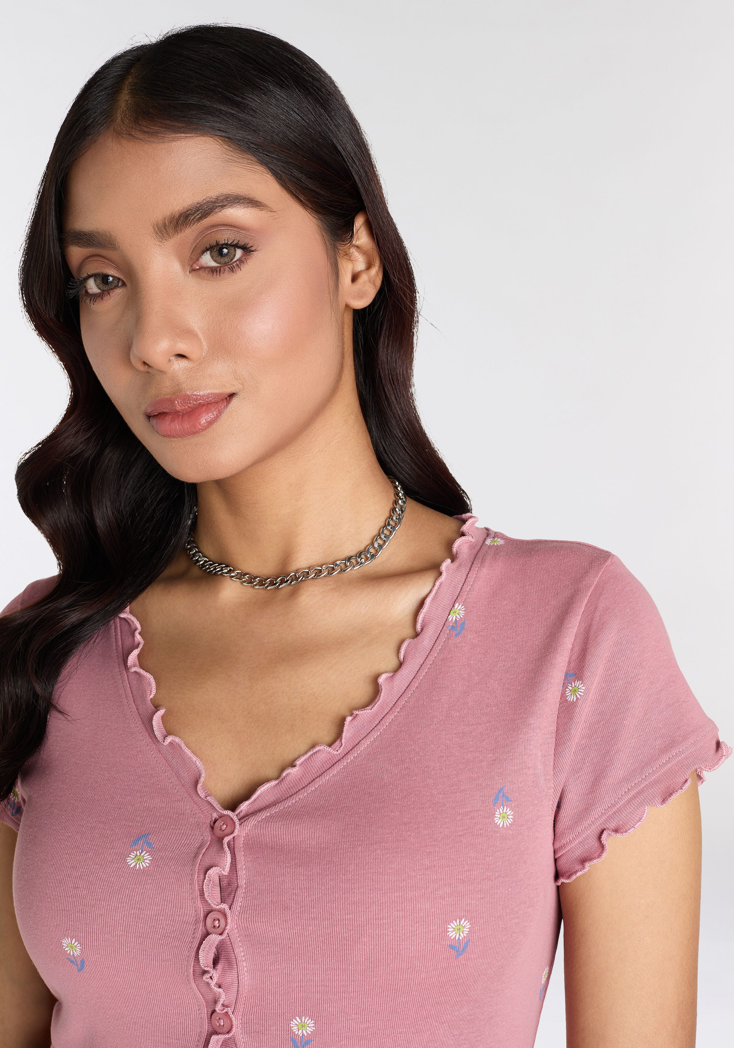 KangaROOS Shirt met korte mouwen korte mouw figuuraccentuerend van katoen
