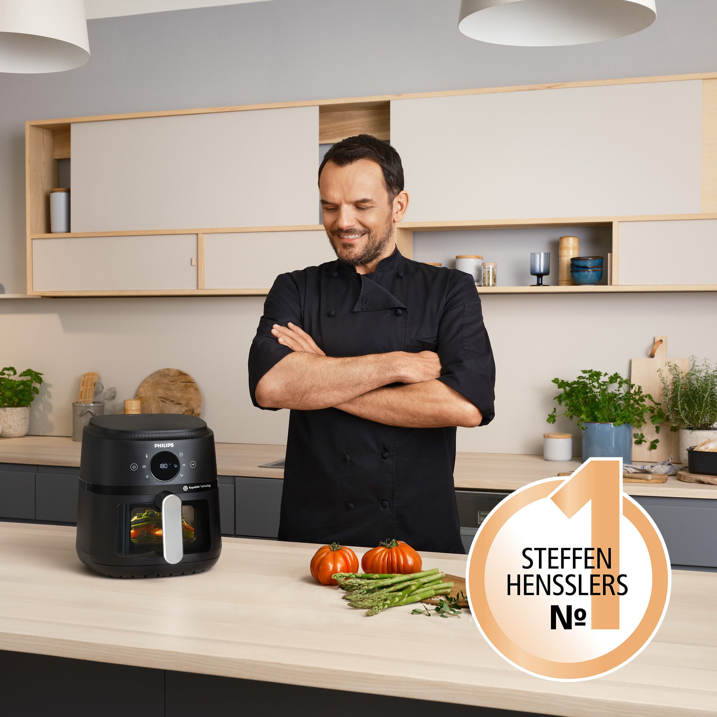 Philips Airfryer 2000 NA221/00, met 4.2L, kijkvenster