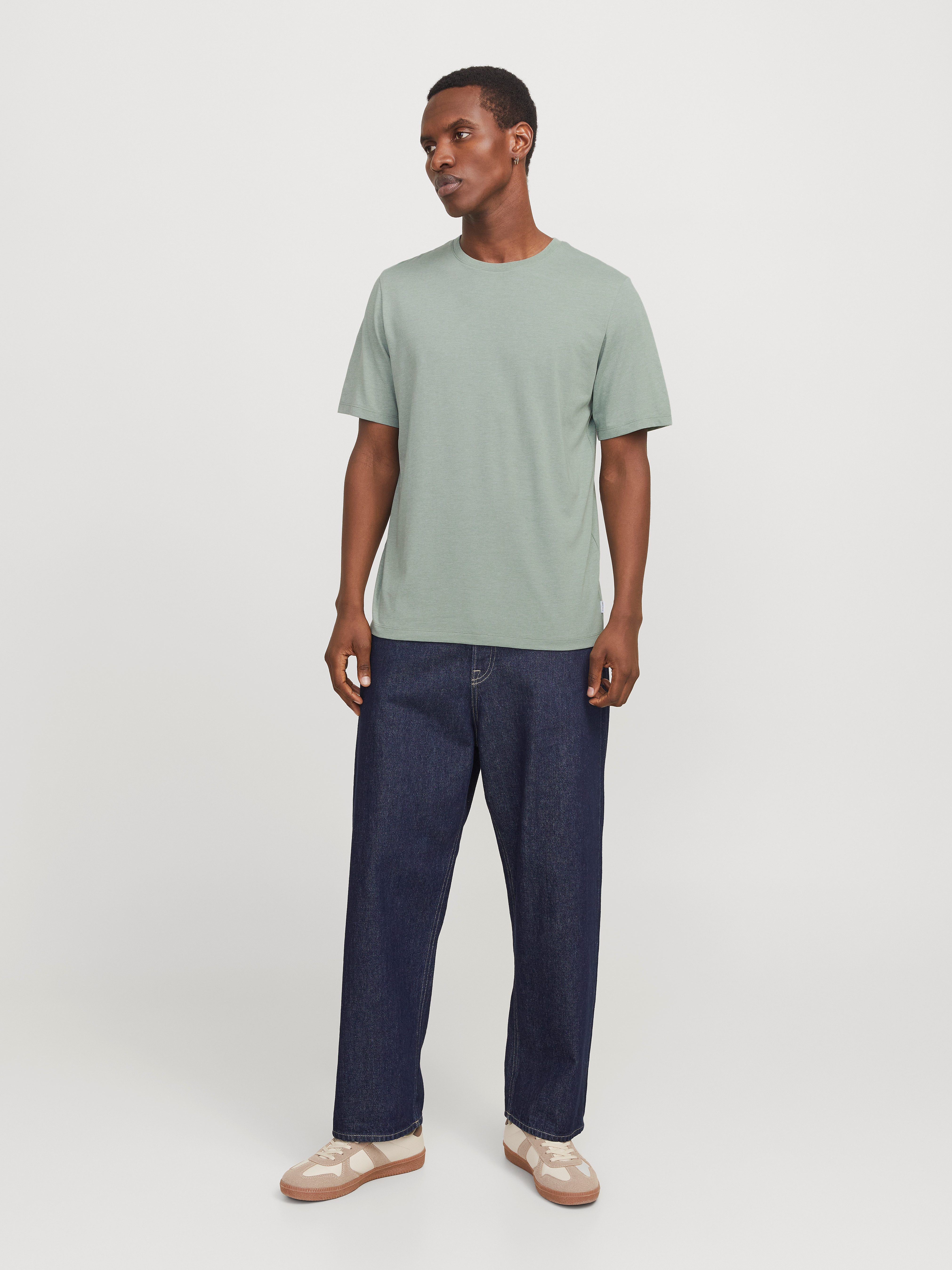 Jack & Jones Shirt met ronde hals JJEORGANIC MELANGE TEE SS O-NECK NOOS