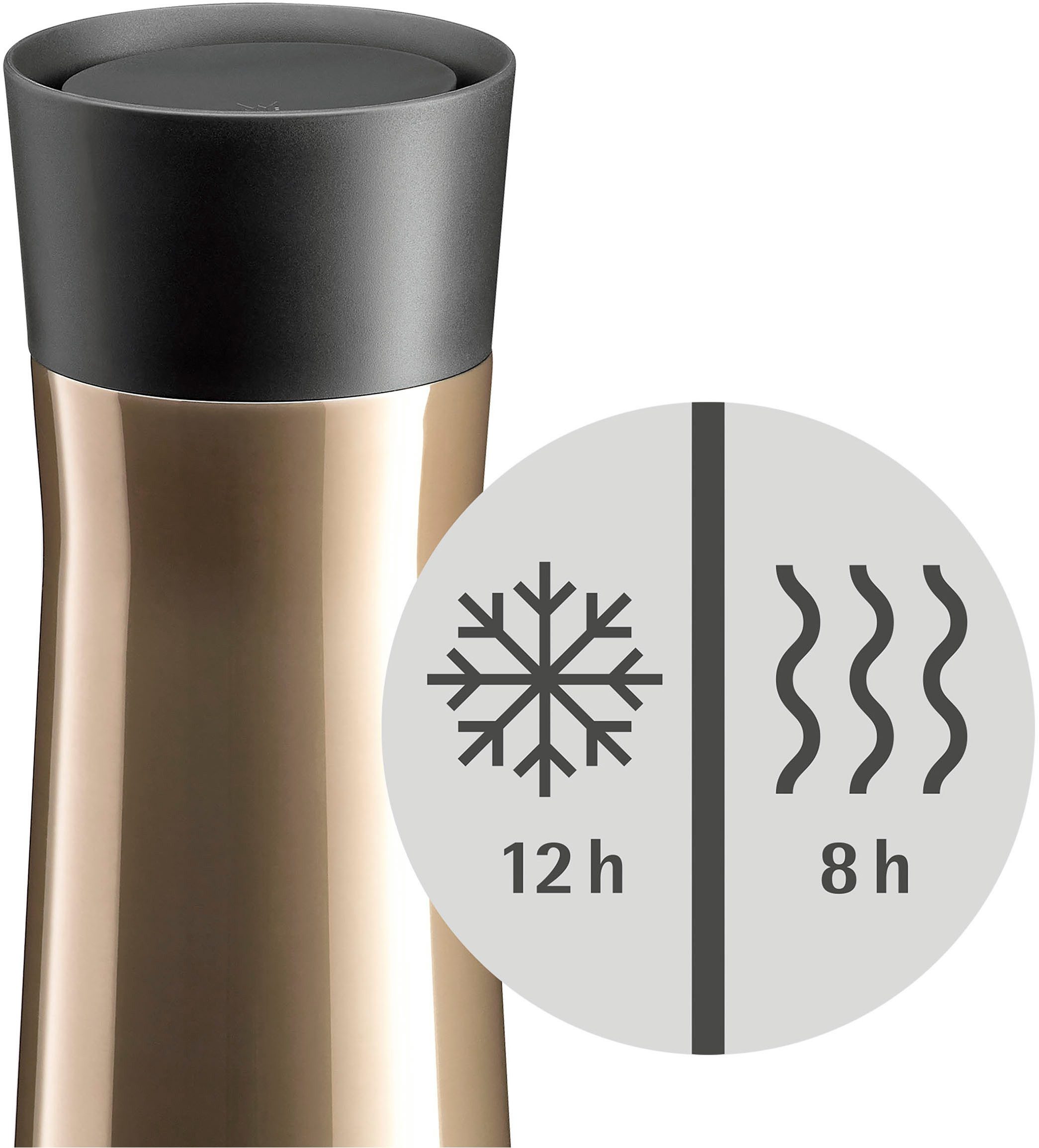 WMF Thermosbeker Impulse dubbelwandig roestvrij staal, 8u warm en 12u koud, 360°-drinkopening