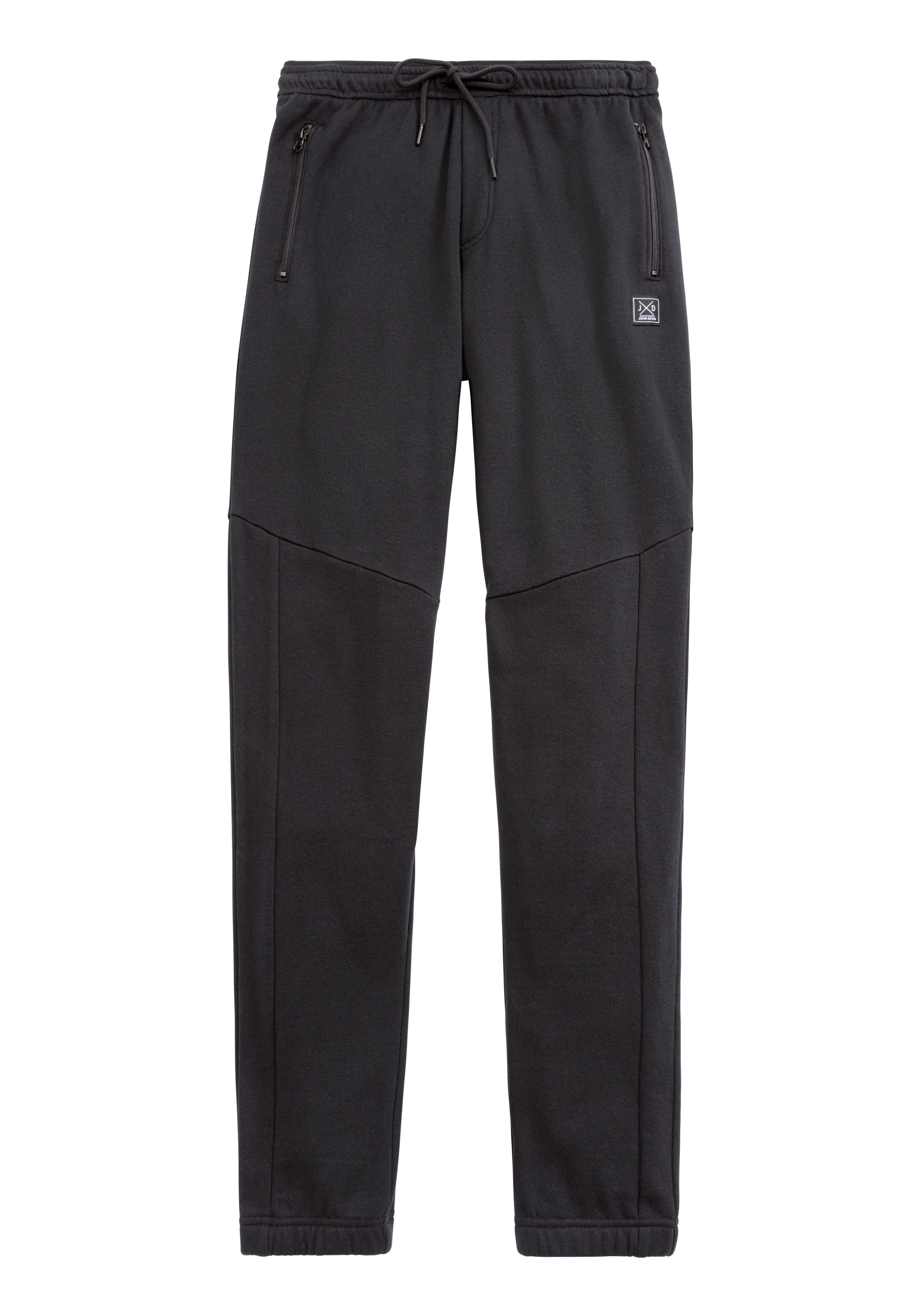John Devin Sweatbroek Joggingbroek met zijzakken en bindband van katoenmix