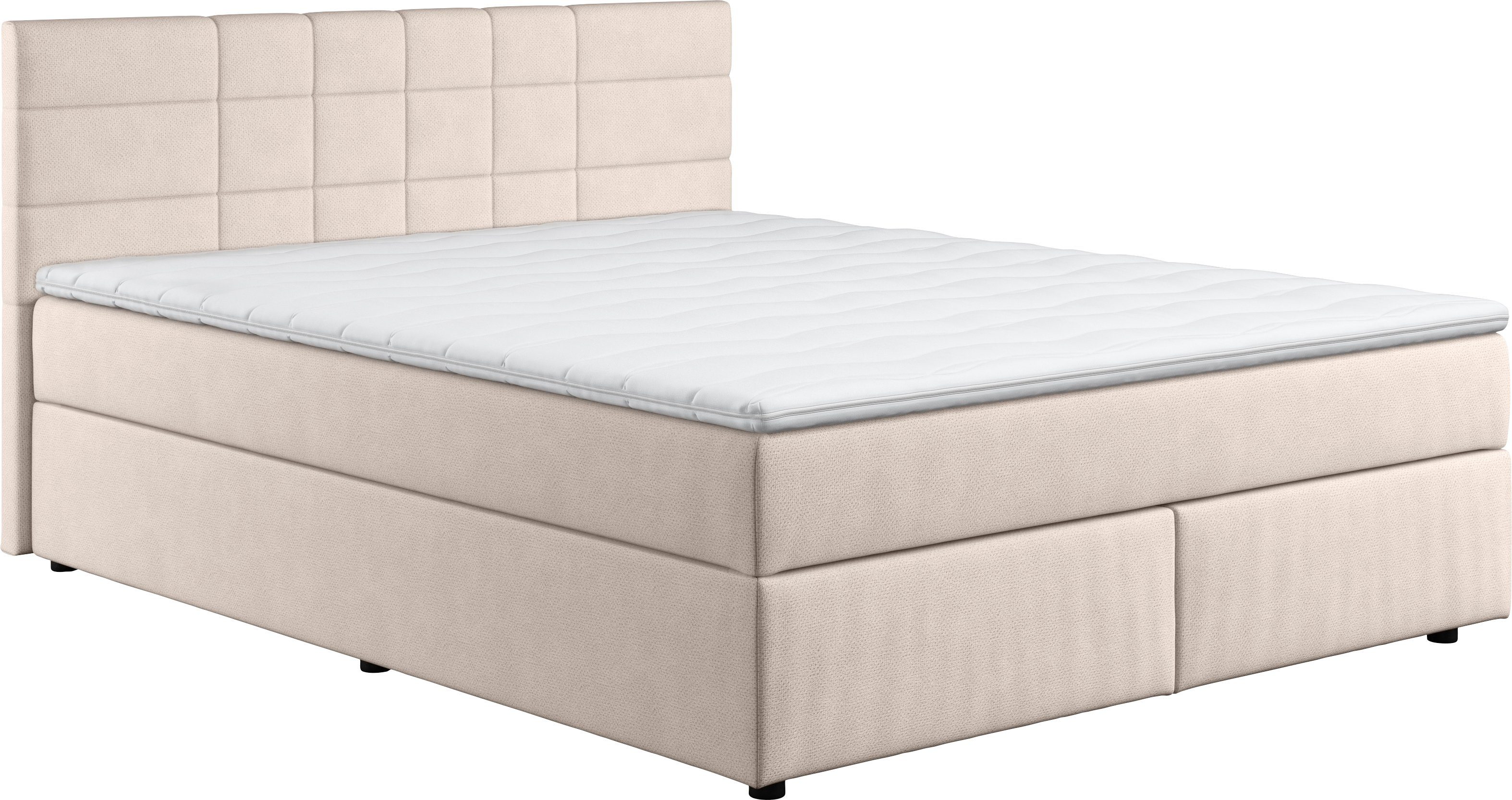 COTTA Boxspring NALA optioneel verkrijgbaar met matras en matrastopper boxsprings maat Luxe-microvezel beige