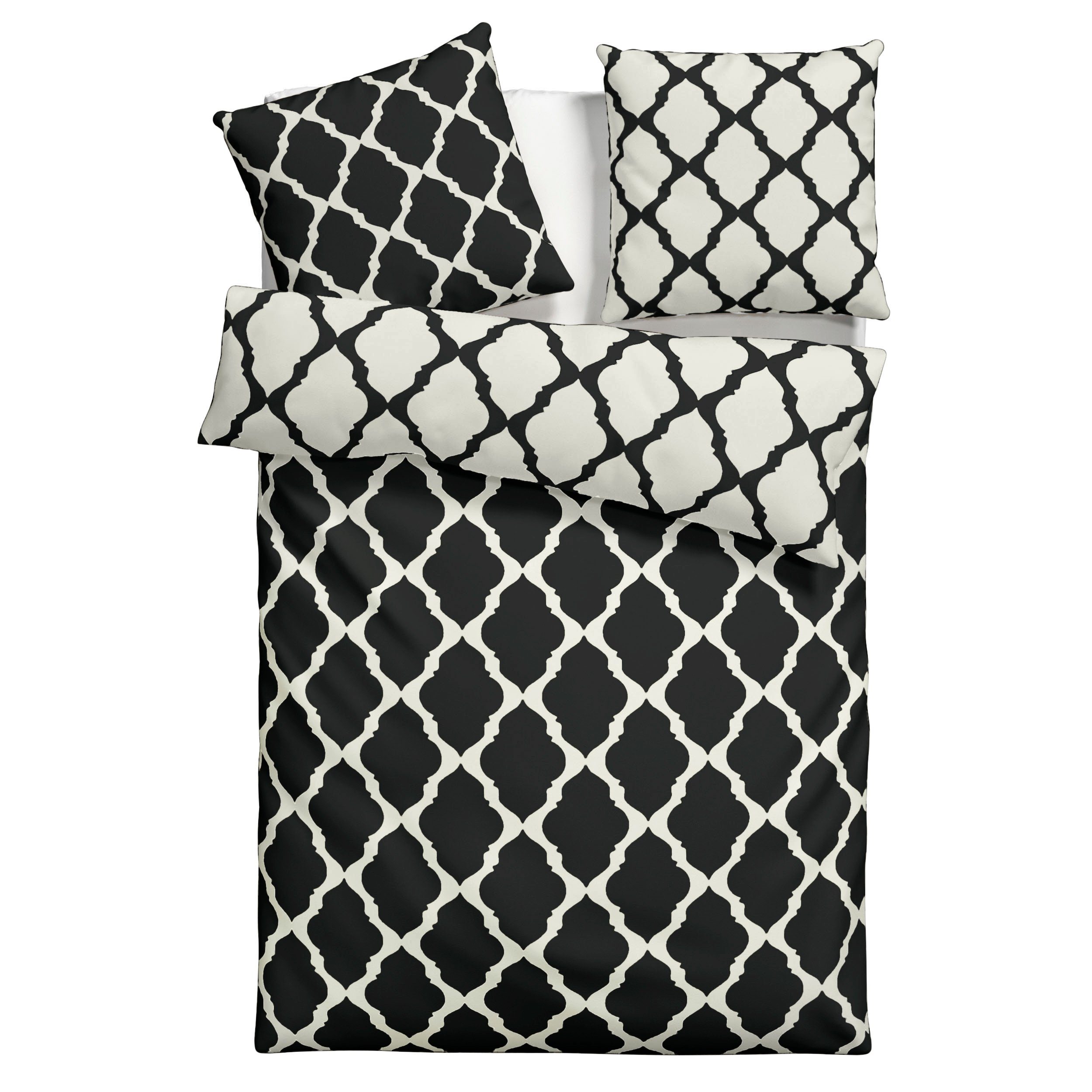Home affaire Tweezijdig te gebruiken overtrekset Alba in mt. 135x200 of 155x220 cm Dekbedovertrek met reversible-look, in verschillende kwaliteiten, katoen