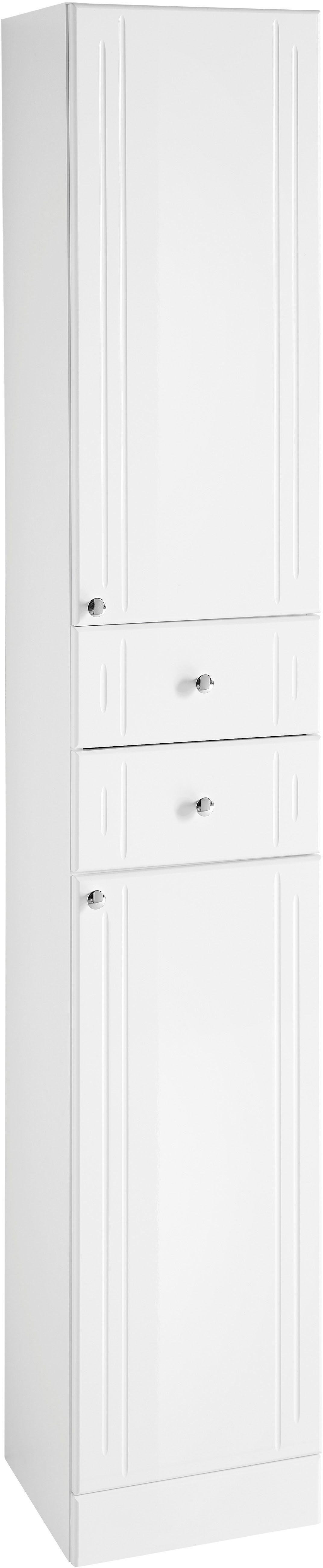 Saphir Badmeubelset Quickset 955 5-delig, wastafelonderkast en led-spiegelkast in hoogglans-wit, badkamermeubel zonder wasbak, 9 deuren, 3 laden (set, 5 stuks)