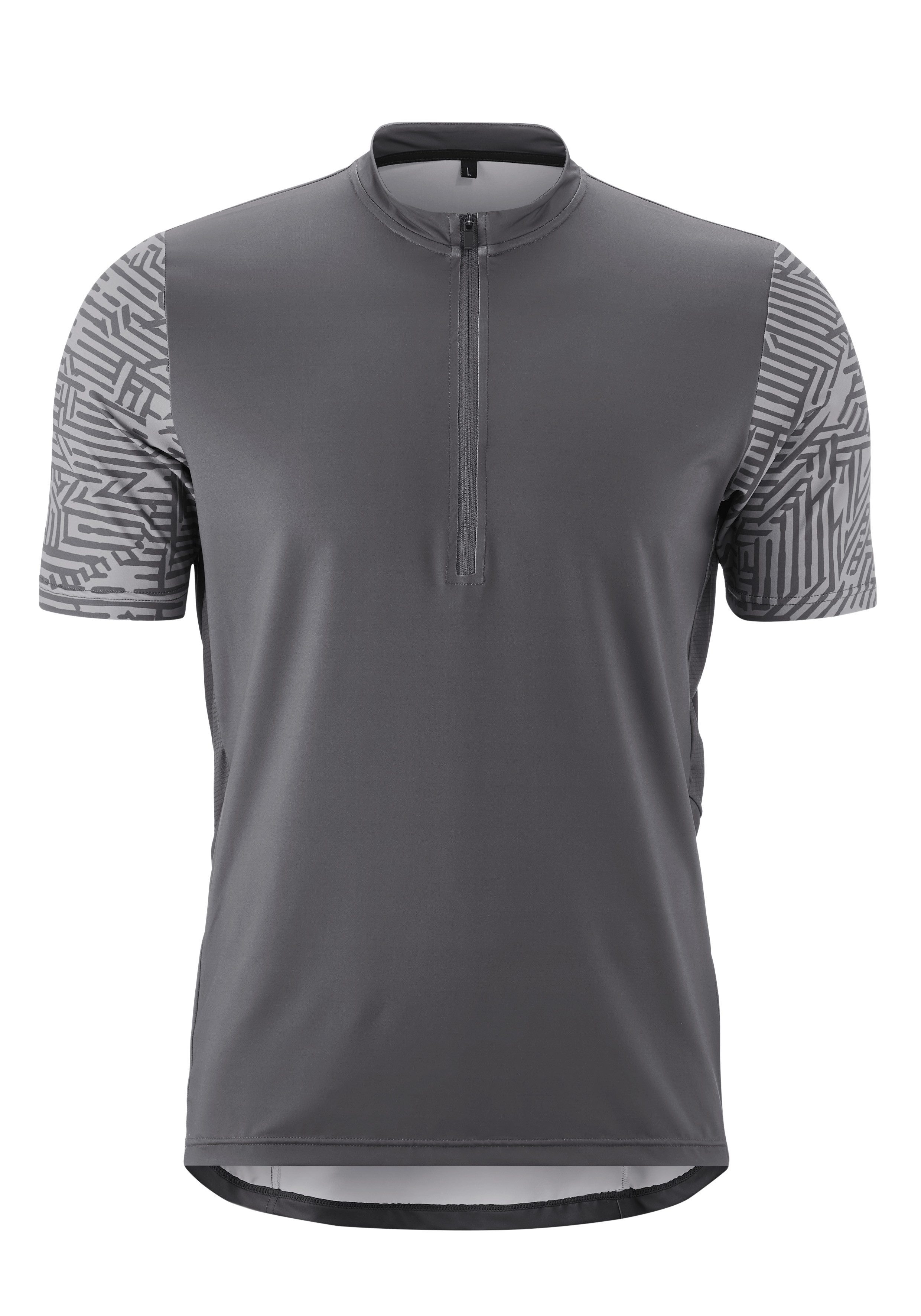 Gonso Fietsshirt Adventure Jersey Halfzip M Heren fiets trui korte mouwen, rugzak met rits, quick-dry, slim fit shirts maat 6XL grijs