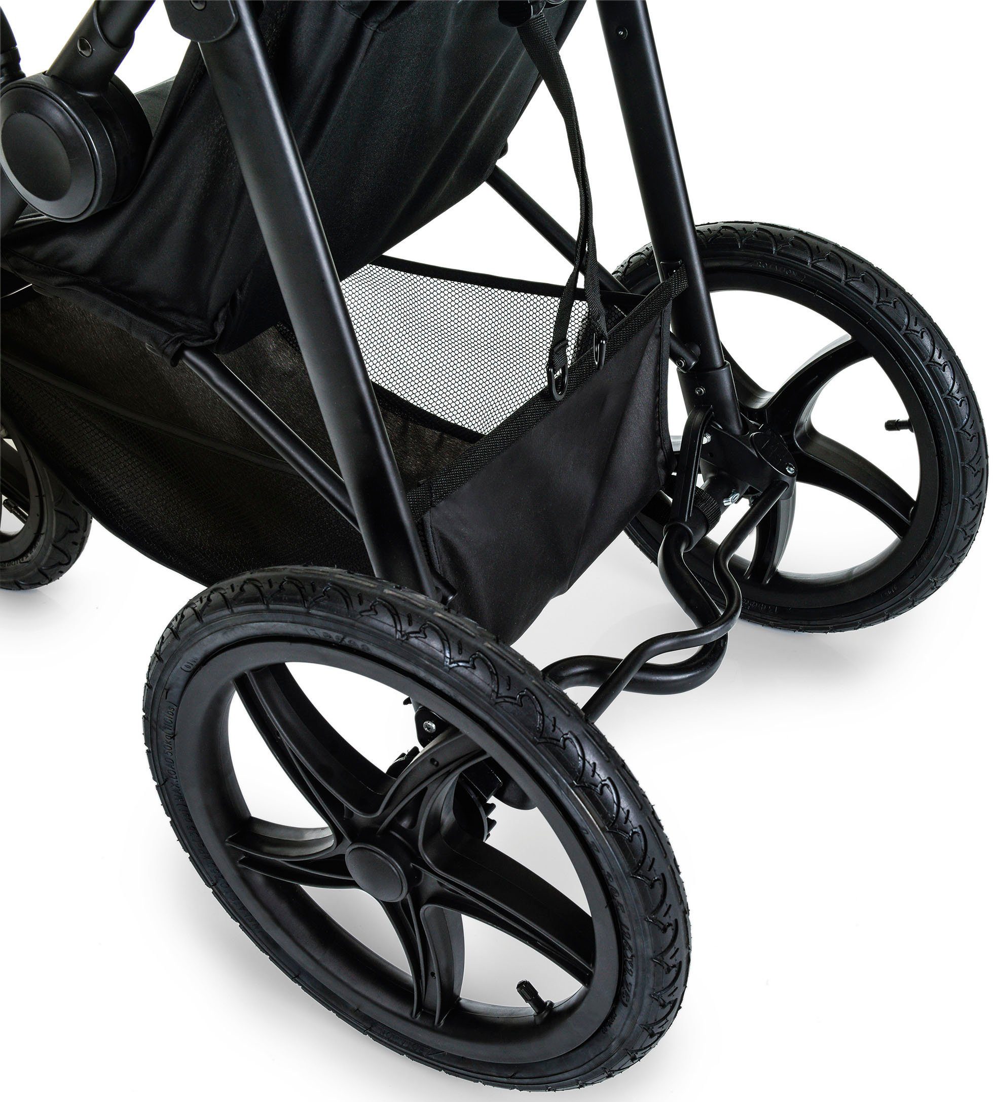 Hauck Kinderwagen met drie wielen Runner black/neon yellow met draaibaar en vergrendelbaar voorwiel
