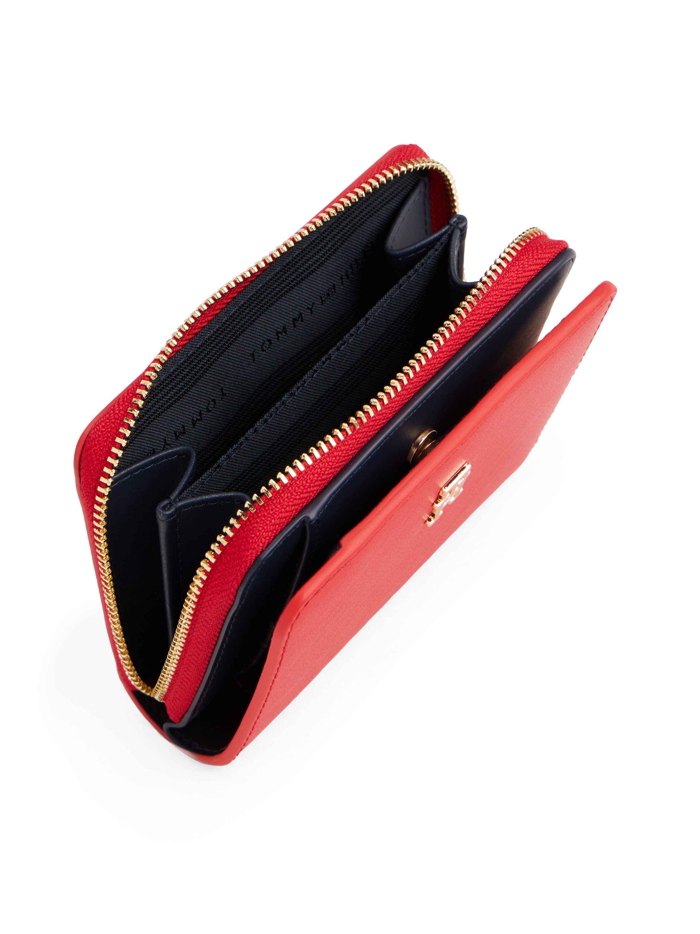 Tommy Hilfiger Portemonnee TH ICON MED ZA FLAP , dames portemonnee, portemonnee met edel th-logo embleem