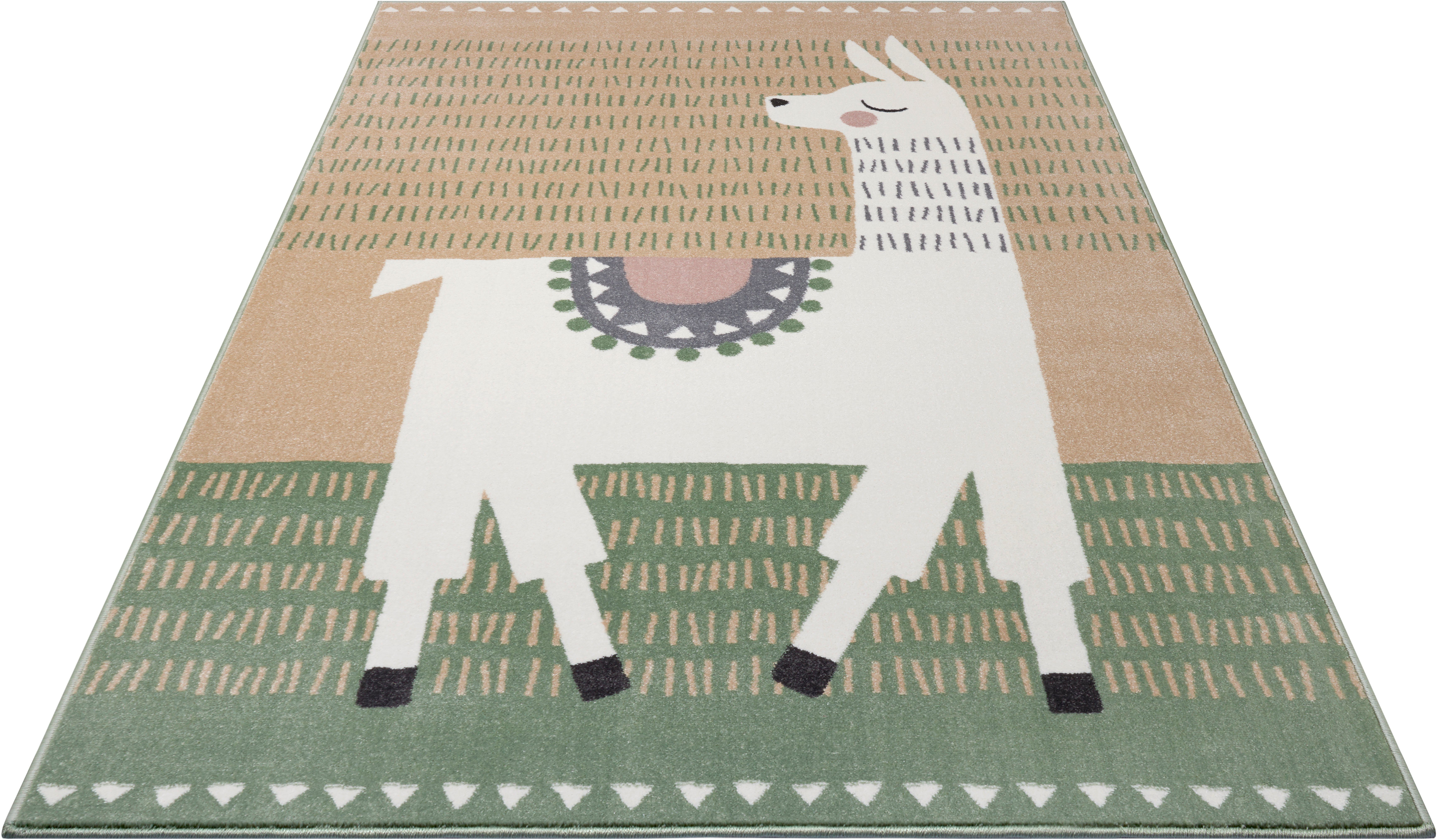 Kinderkleed Alpaca Dolly - bruin/groen 120x170 cm