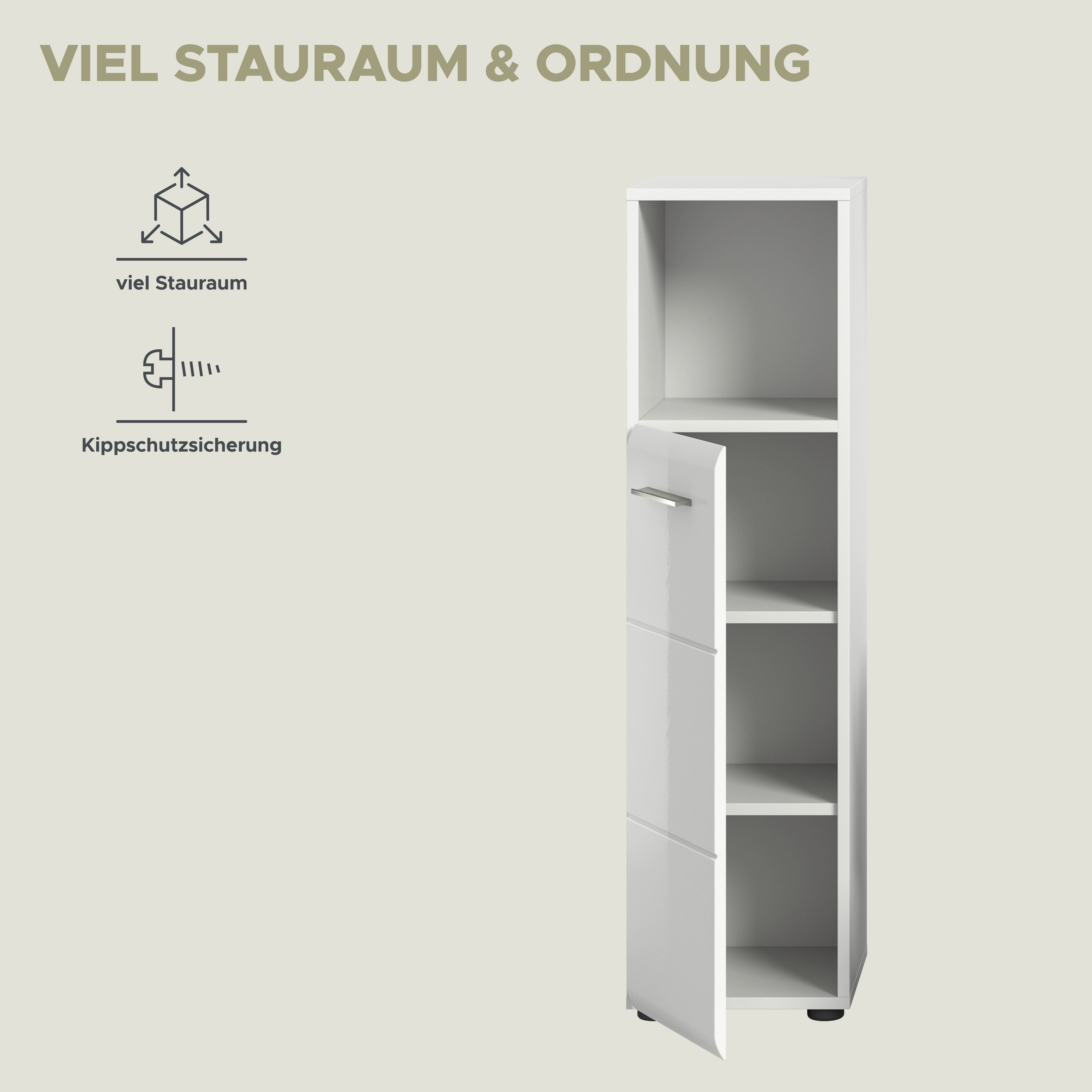 INOSIGN Halfhoge kast FLORENZ, TOPSELLER!, Hoogte 110 cm, 1 deur, 2 legplanken, 1 open vak