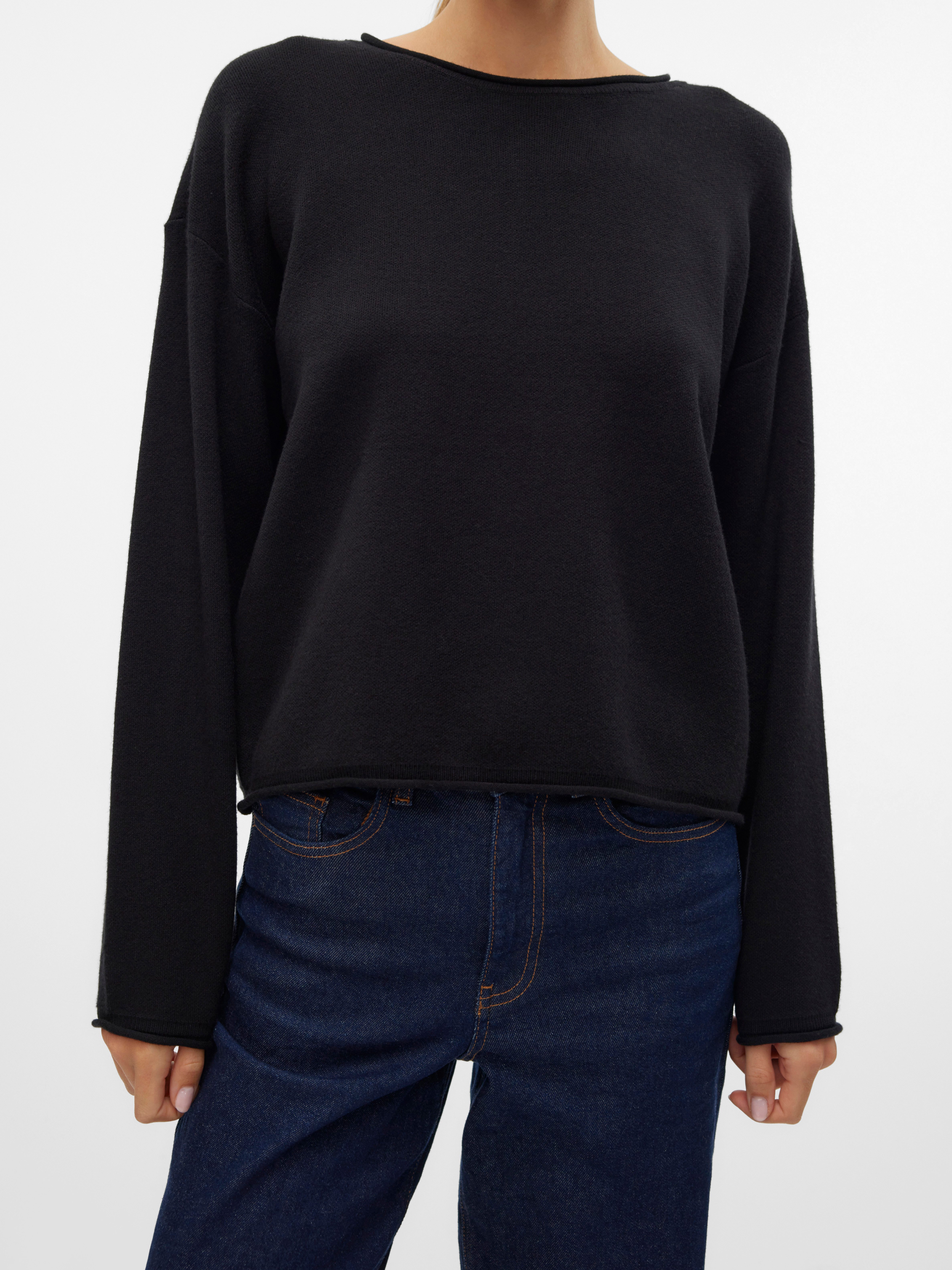 Vero Moda Gebreide trui VMGOLD ROLL LS O-NECK PULLOVER GA
