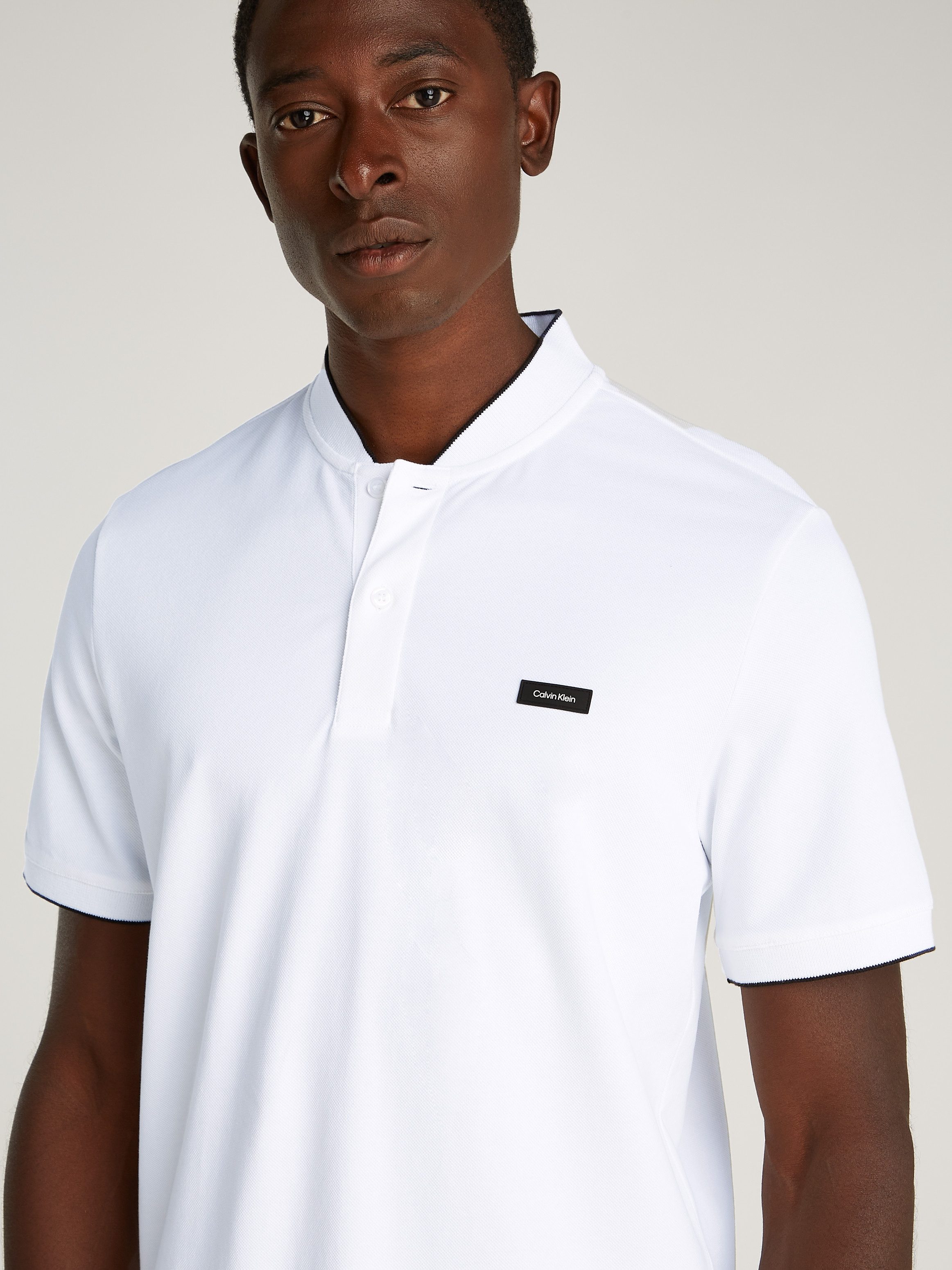 Calvin Klein Poloshirt STRETCH PIQUE STAND COLLAR POLO
