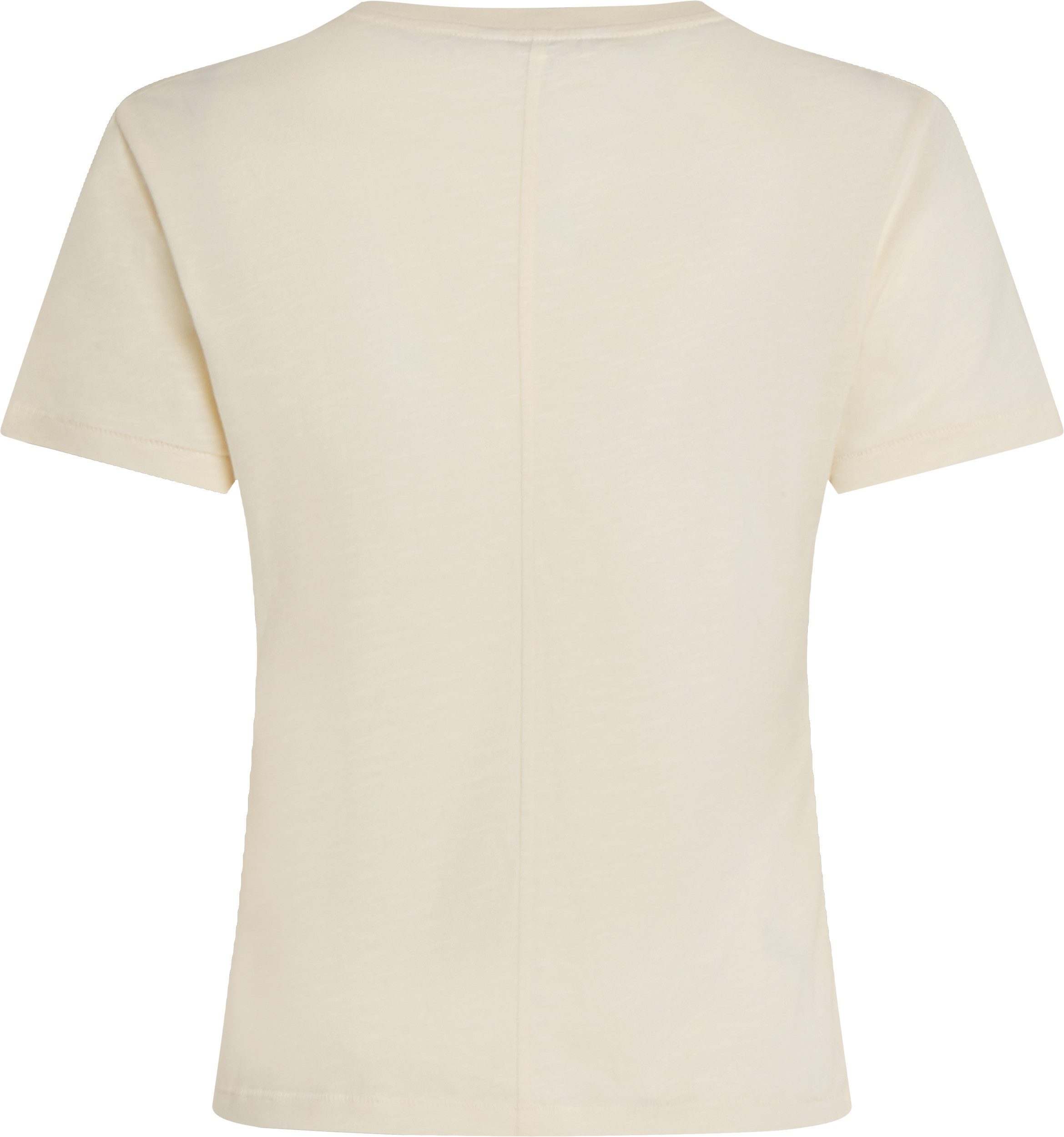 Tommy Hilfiger Shirt met ronde hals SLUB REG C-NK SS met vlamgaren structuur, met logoborduurwerk