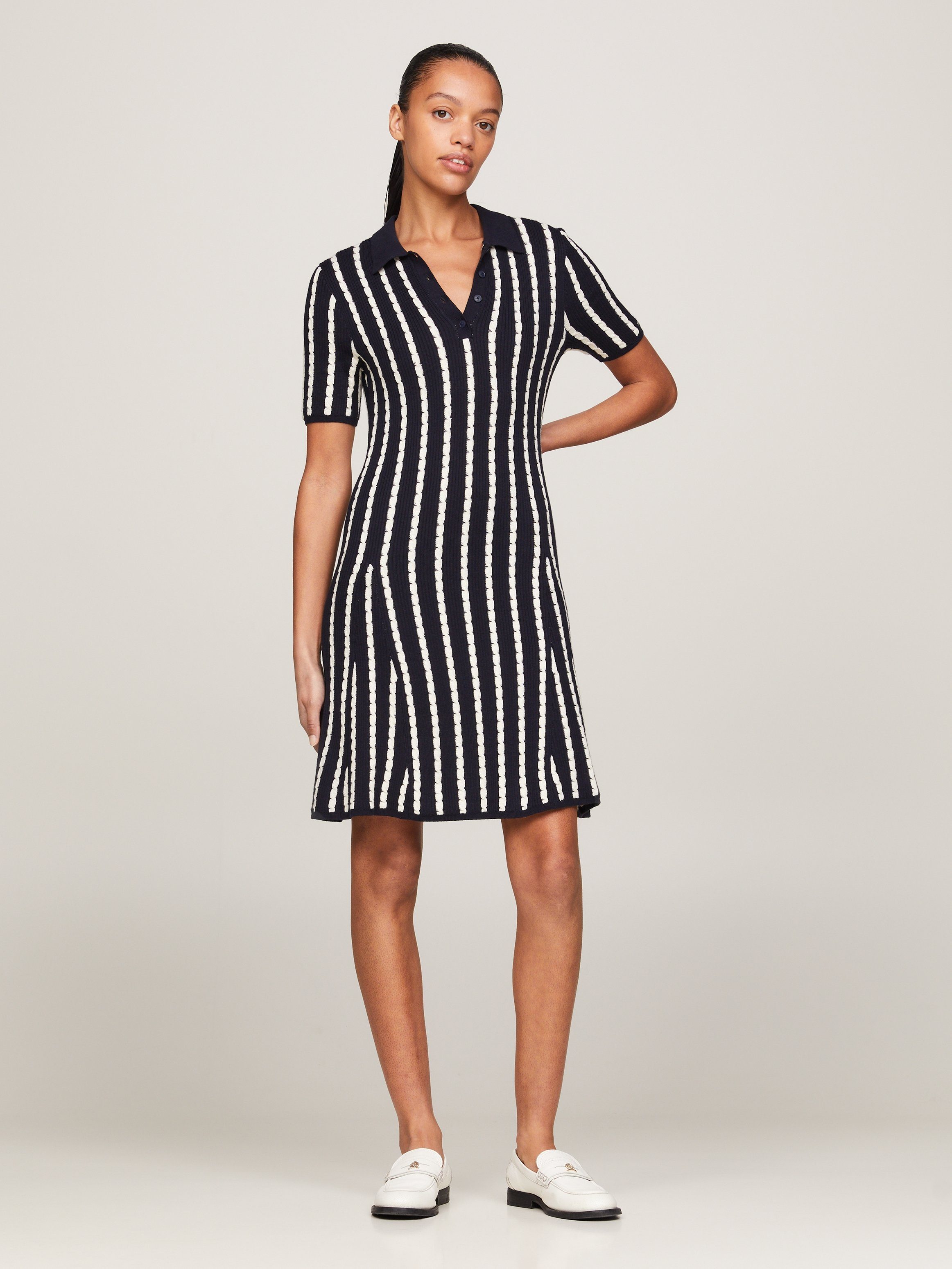 Tommy Hilfiger Polojurk CABLE F&F POLO SS SWT DRESS