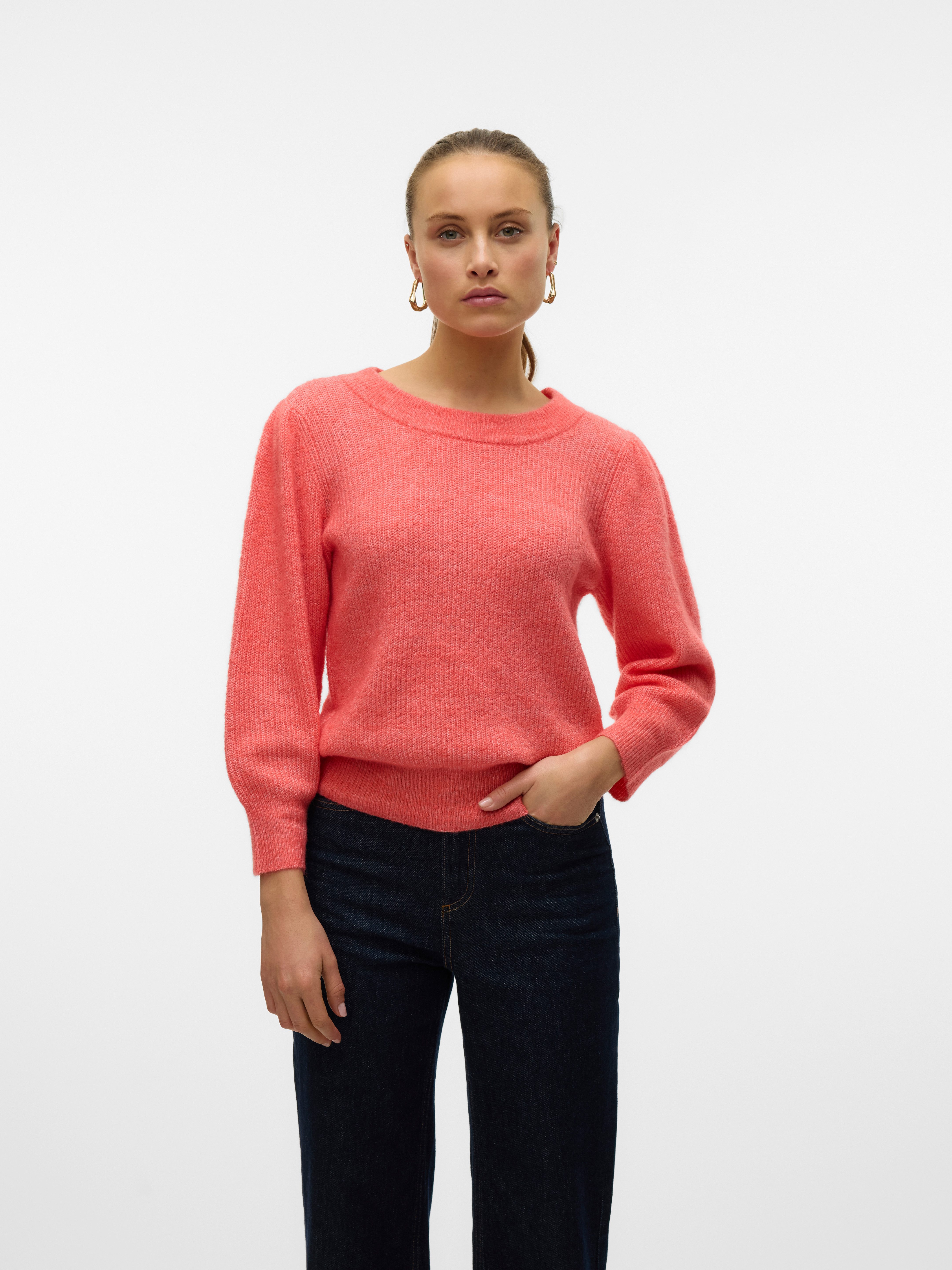 Vero Moda Trui met ronde hals VMVIGGA 3/4 RIB PULLOVER GA BOO REP