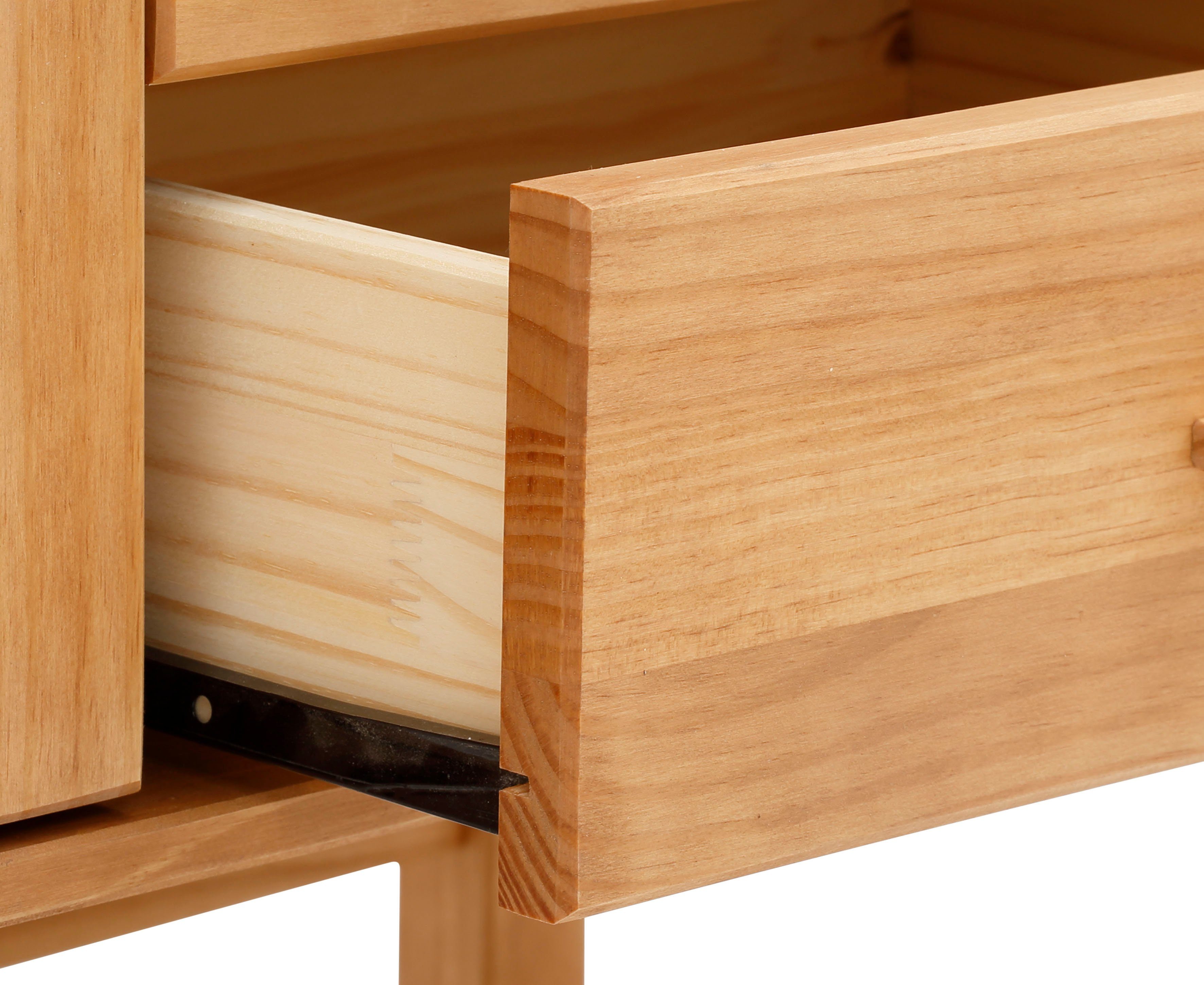 Home affaire Highboard Linz Opbergkast met rotan vlechtwerk op de deurfronten, massief hout
