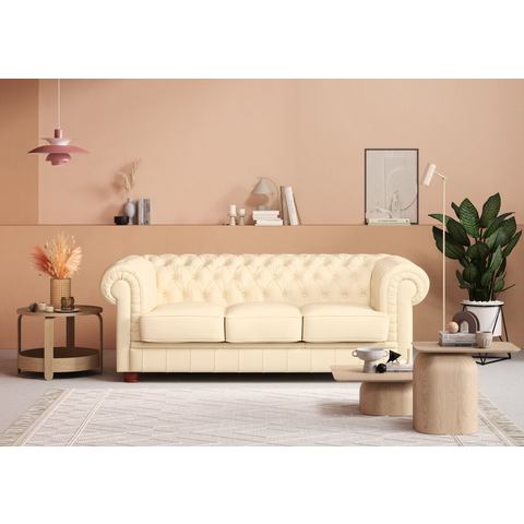 exxpo sofa fashion Chesterfield-bank KENT 3-zitsbank met chique capitonnage, breedte 205 cm