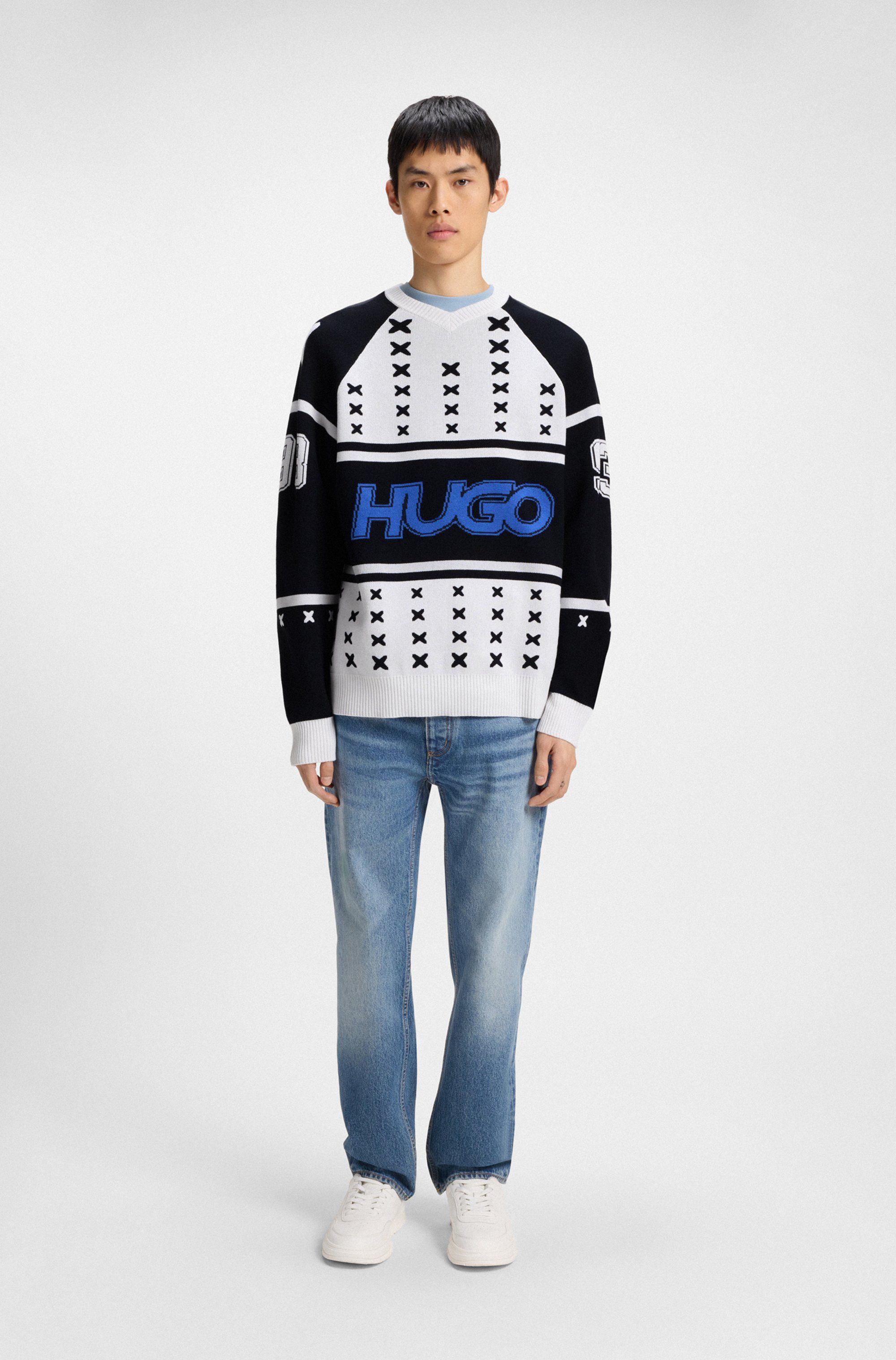 HUGO Blue Trui met V-hals Shalock