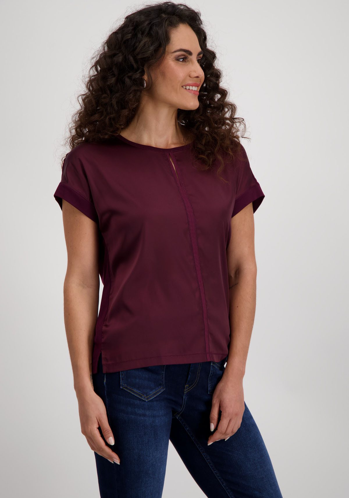 Monari Blouse zonder sluiting met uitsparing