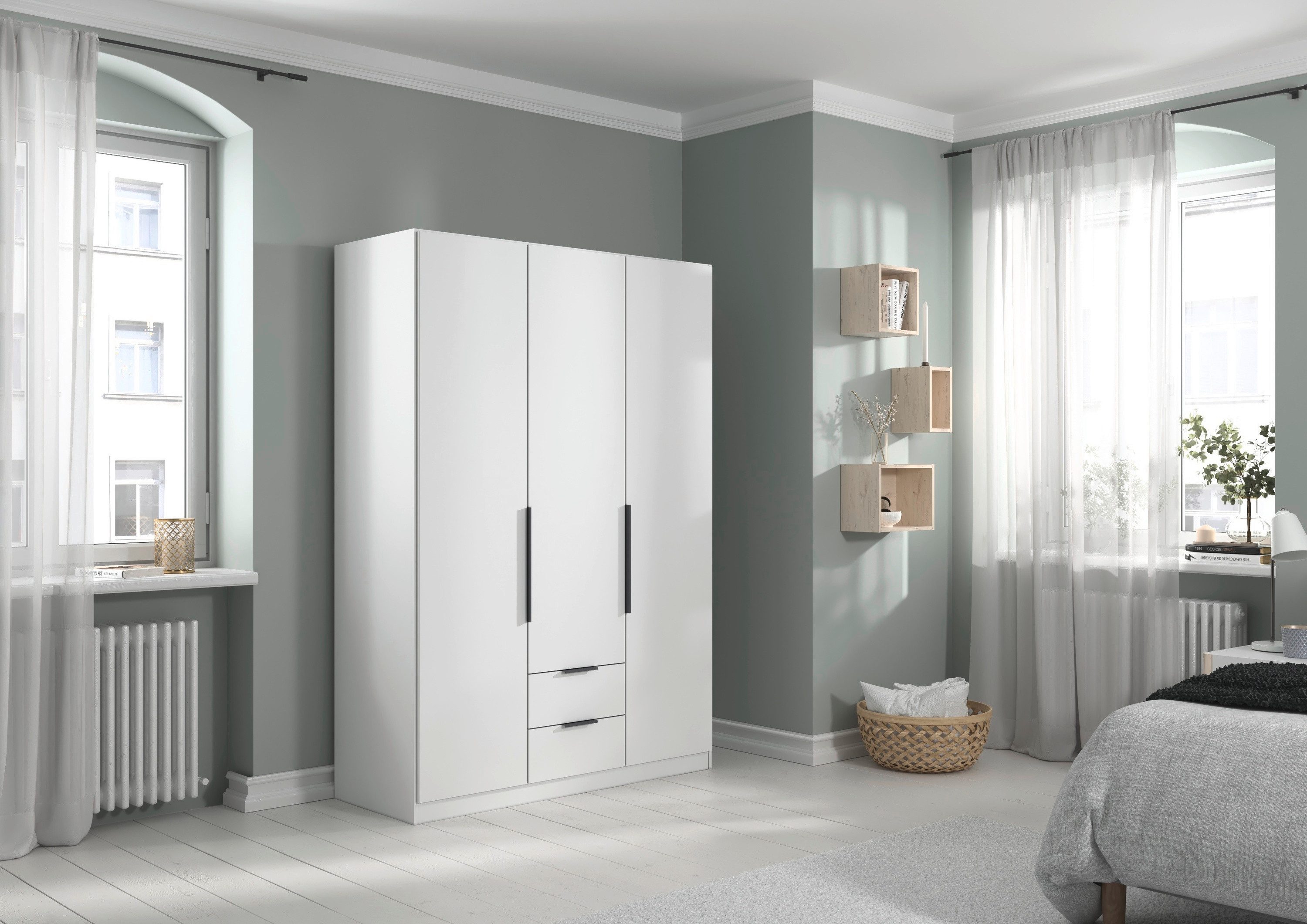rauch Draaideurkast Kledingkast garderobe KREFELD optioneel met spiegel met 3 greepvarianten, incl. praktische lades made in germany