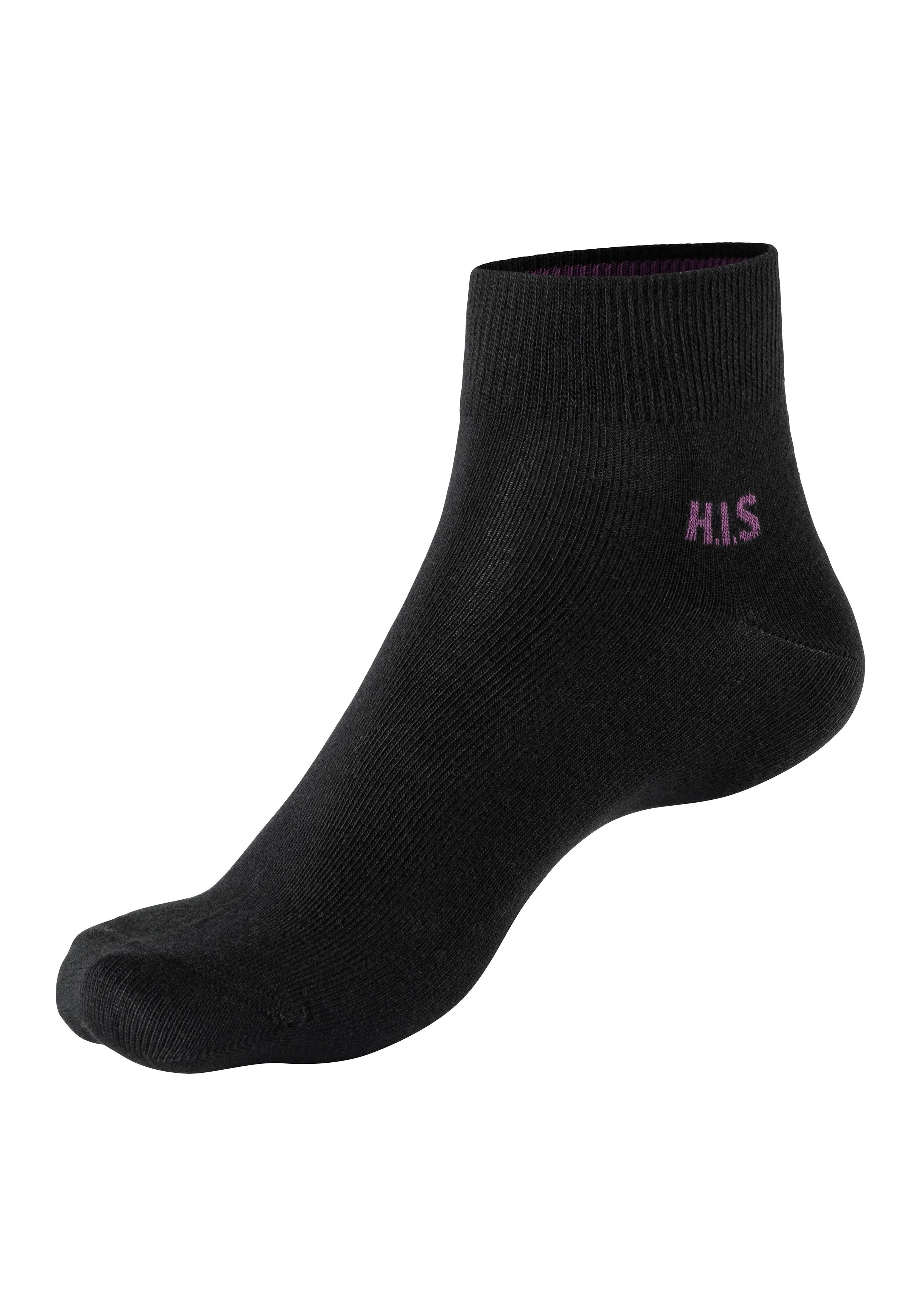 H.I.S Korte sokken met gekleurde binnenkant van de band (set, 10 paar)