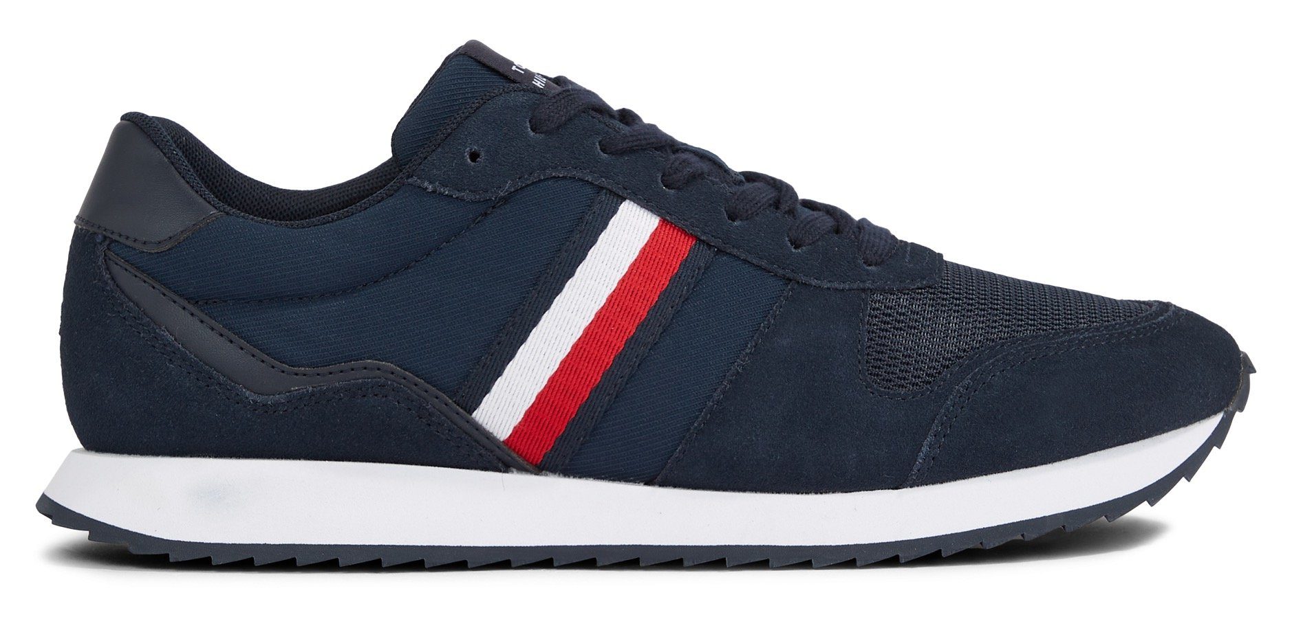 Tommy Hilfiger Sneakers RUNNER EVO MIX ESS met zijstrepen, vrijetijdsschoen, lage schoen, veterschoen