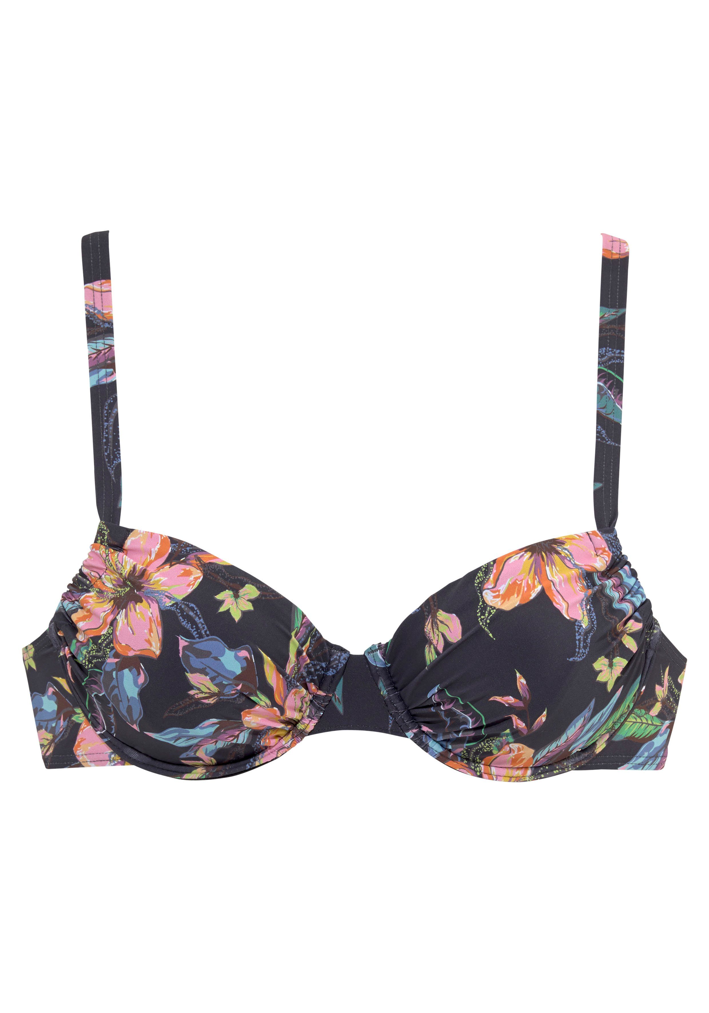 Lascana Bikinitop met beugels MALIA met tropische print