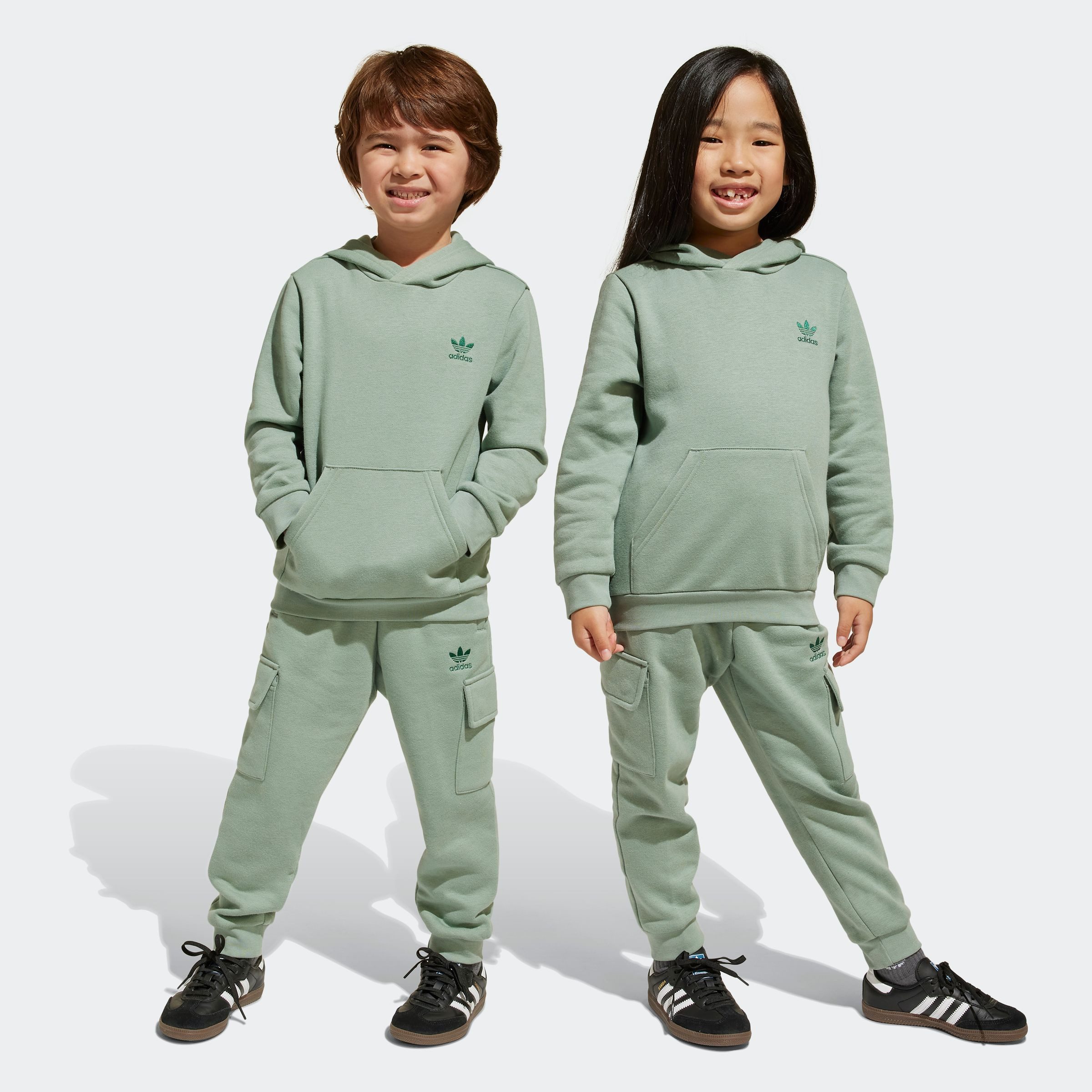 adidas Originals Trainingspak HOODIE FZ CARGO (2-delig) kinderen trainingspakken maat 122 groen