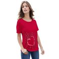 classic basics shirt met print shirt (1-delig) rood