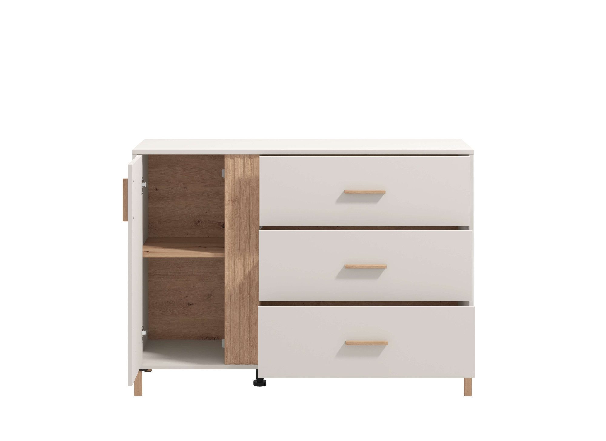 Home affaire Kast Belfort ladekast dressoir 3 laden en 1 deur 125x40x90, fsc®-gecertificeerd houtmateriaal, trendkleur cashmere