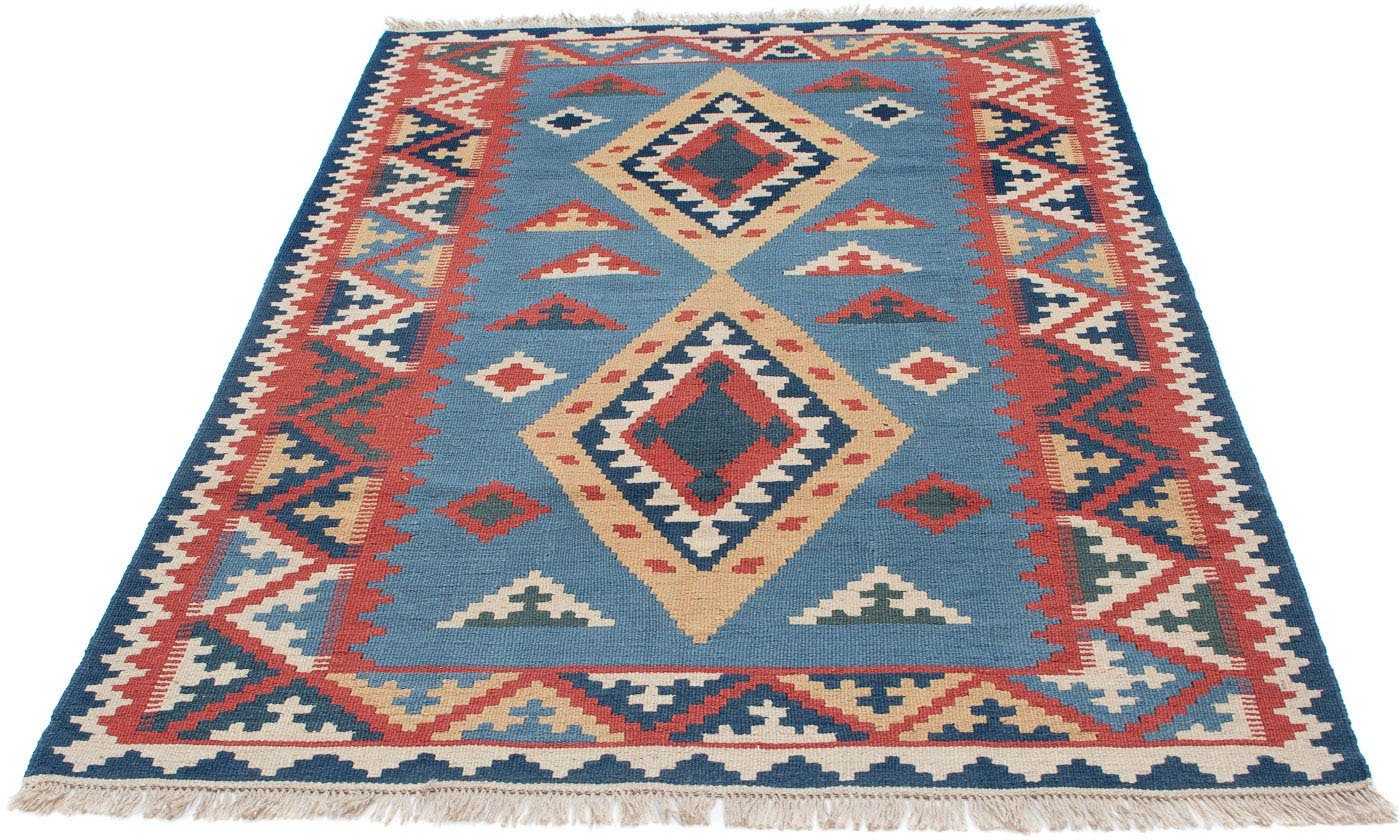 morgenland Wollen kleed Kelim Fars medaillon 168 x 118 cm Omkeerbaar tapijt