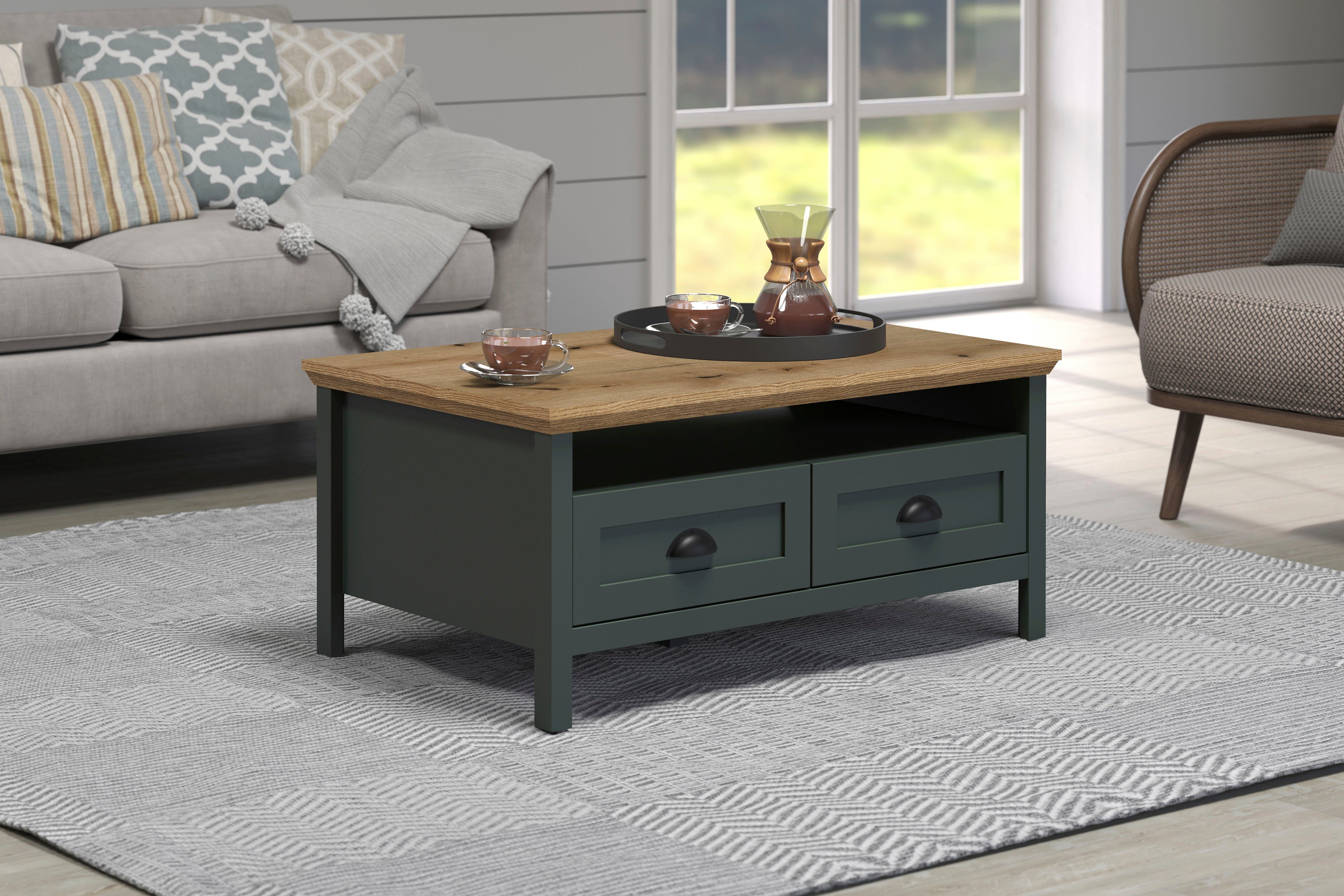 Home affaire Salontafel Vienna Salontafel met 2 lades en opbergruimte - (B/D/H) 101/60/45 cm (1 stuk)