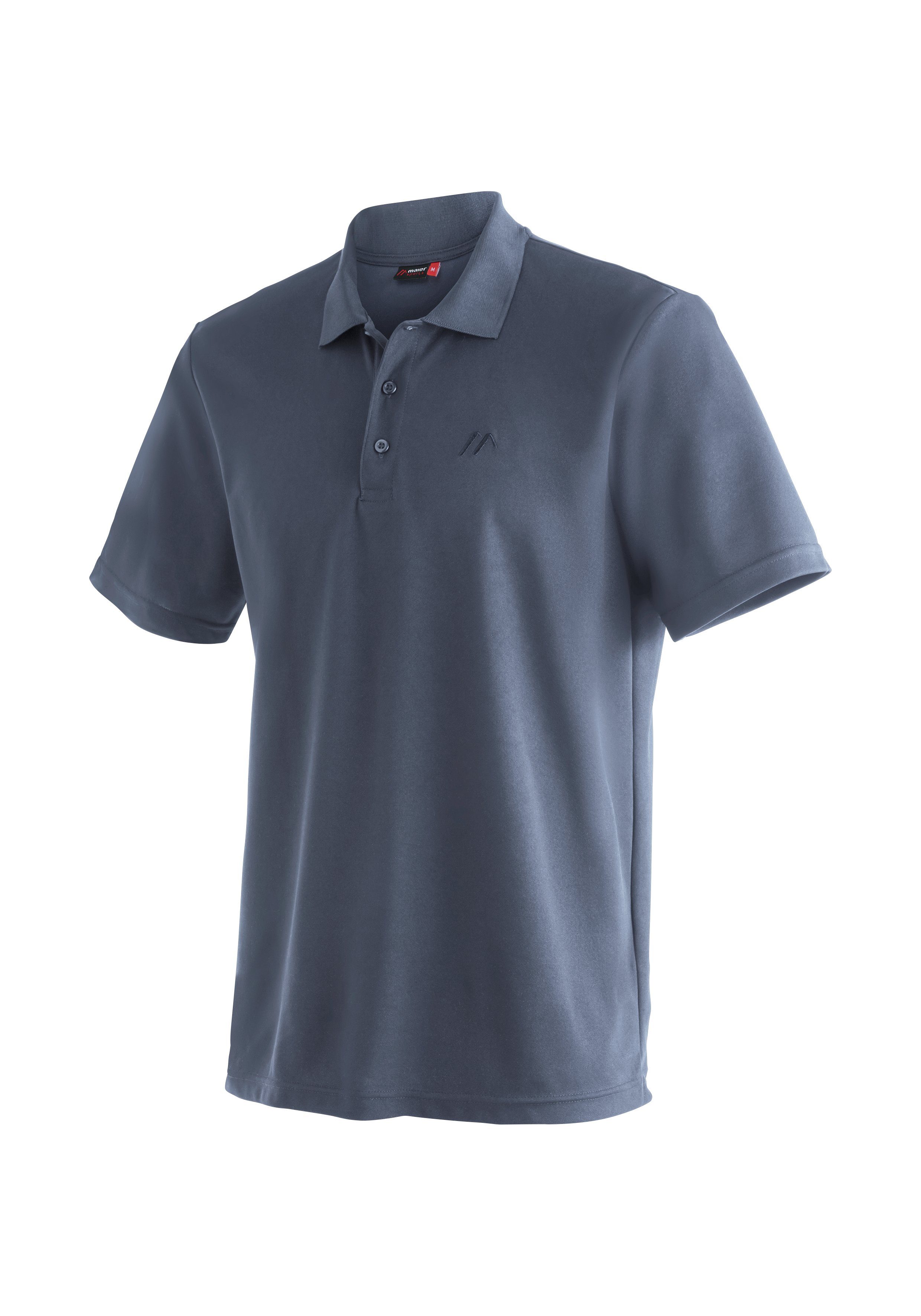 Maier Sports Functioneel shirt Ulrich Heren poloshirt, korte mouw vrijetijdsshirt met overhemdkraag, regular fit heren t-shirts maat XL grijs