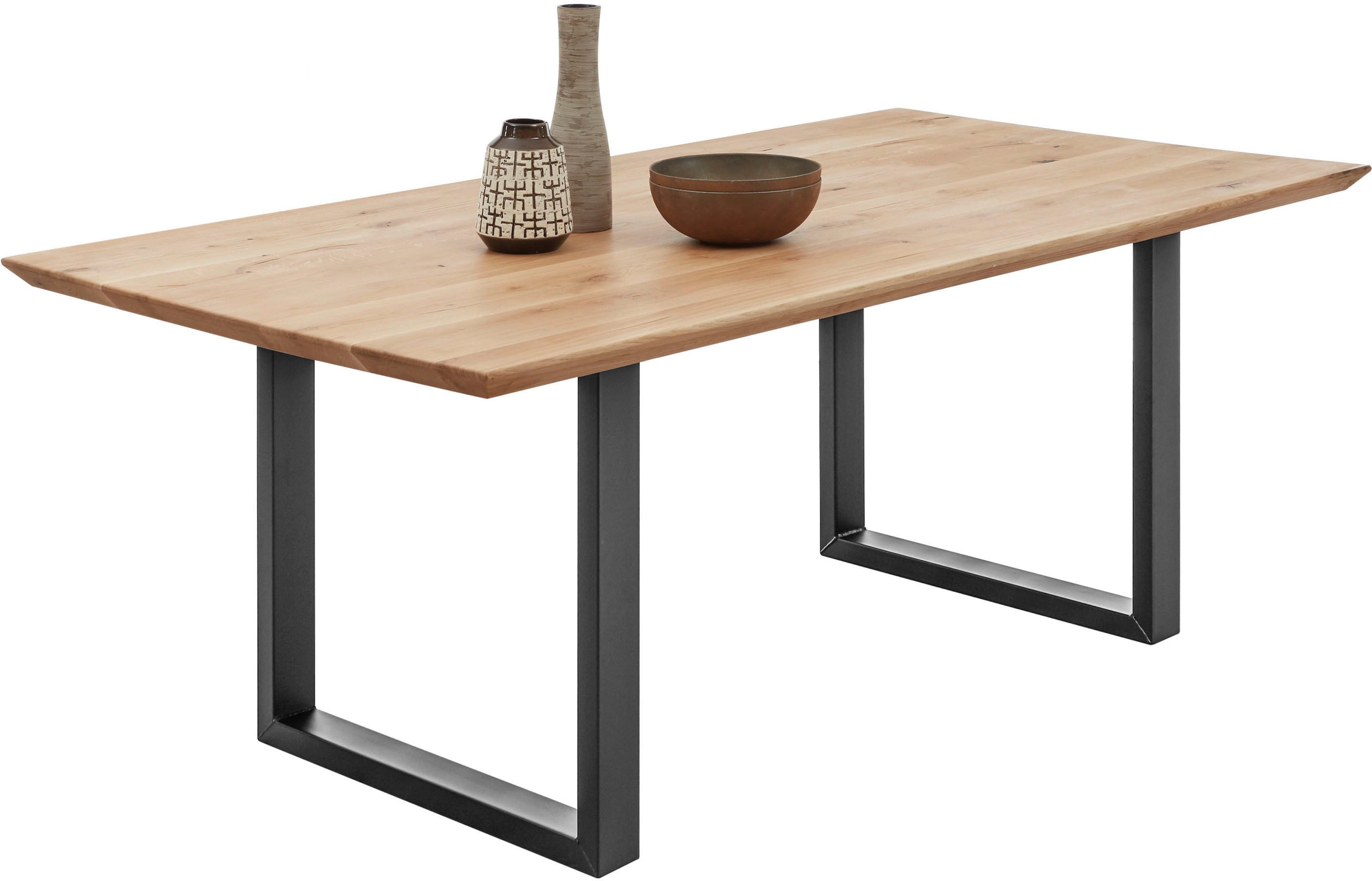 Stolkom Eettafel Bennet Eik massief hout, tafel met Zwitserse rand