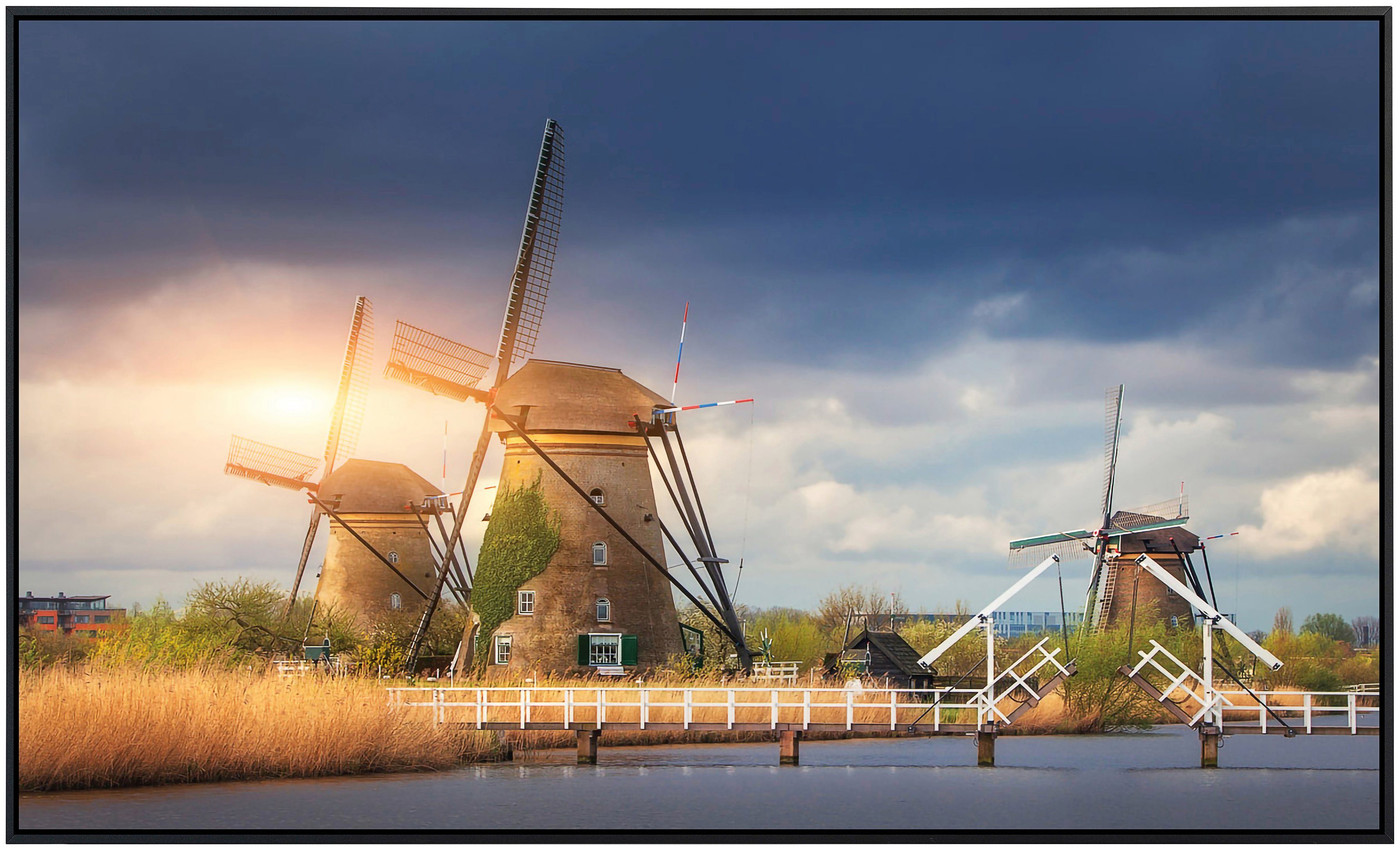 Papermoon Infraroodverwarming Windmolens Kinderdijk zonsondergang