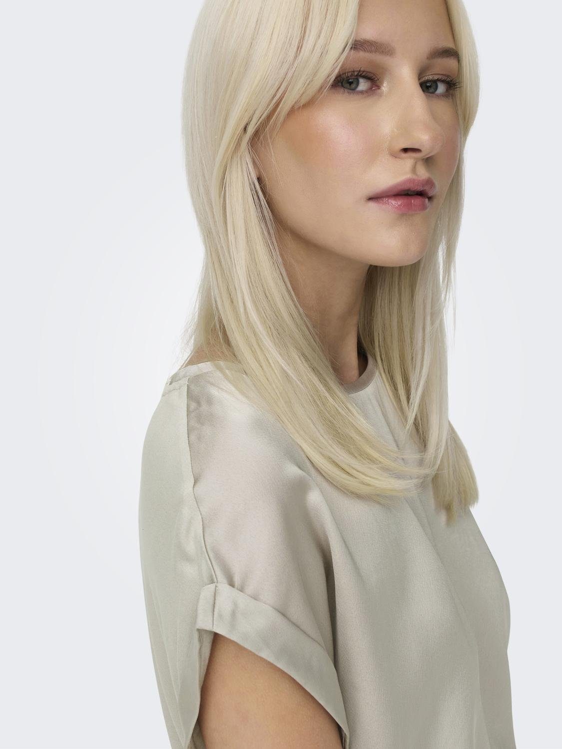 Only Shirt met korte mouwen ONLLIEKE S S SATIN MIX TOP WVN NOOS