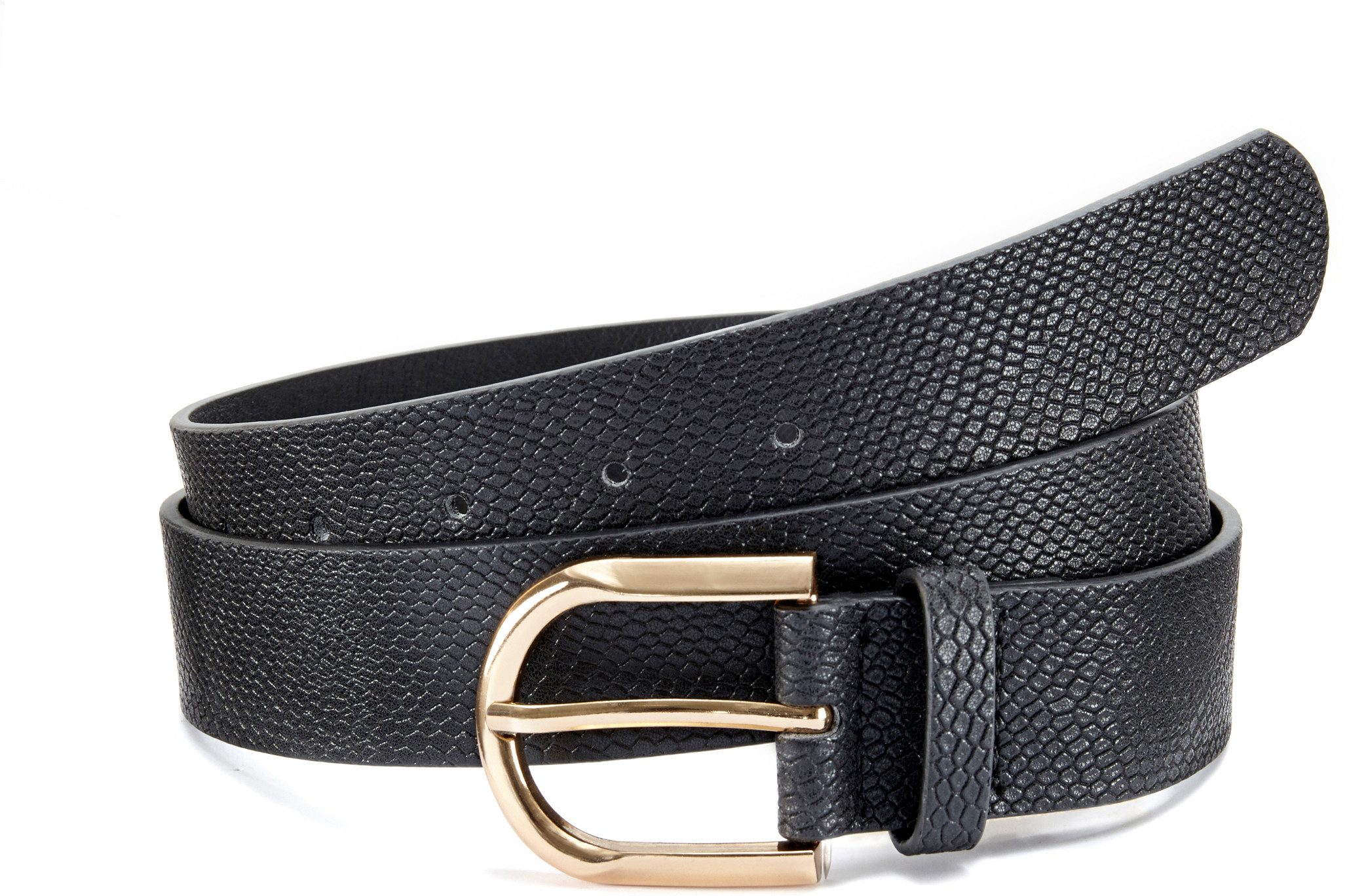 Lascana Heupriem Broekriem in metallic-look, riem, jeansriem dames kettingriemen maat 100 zwart