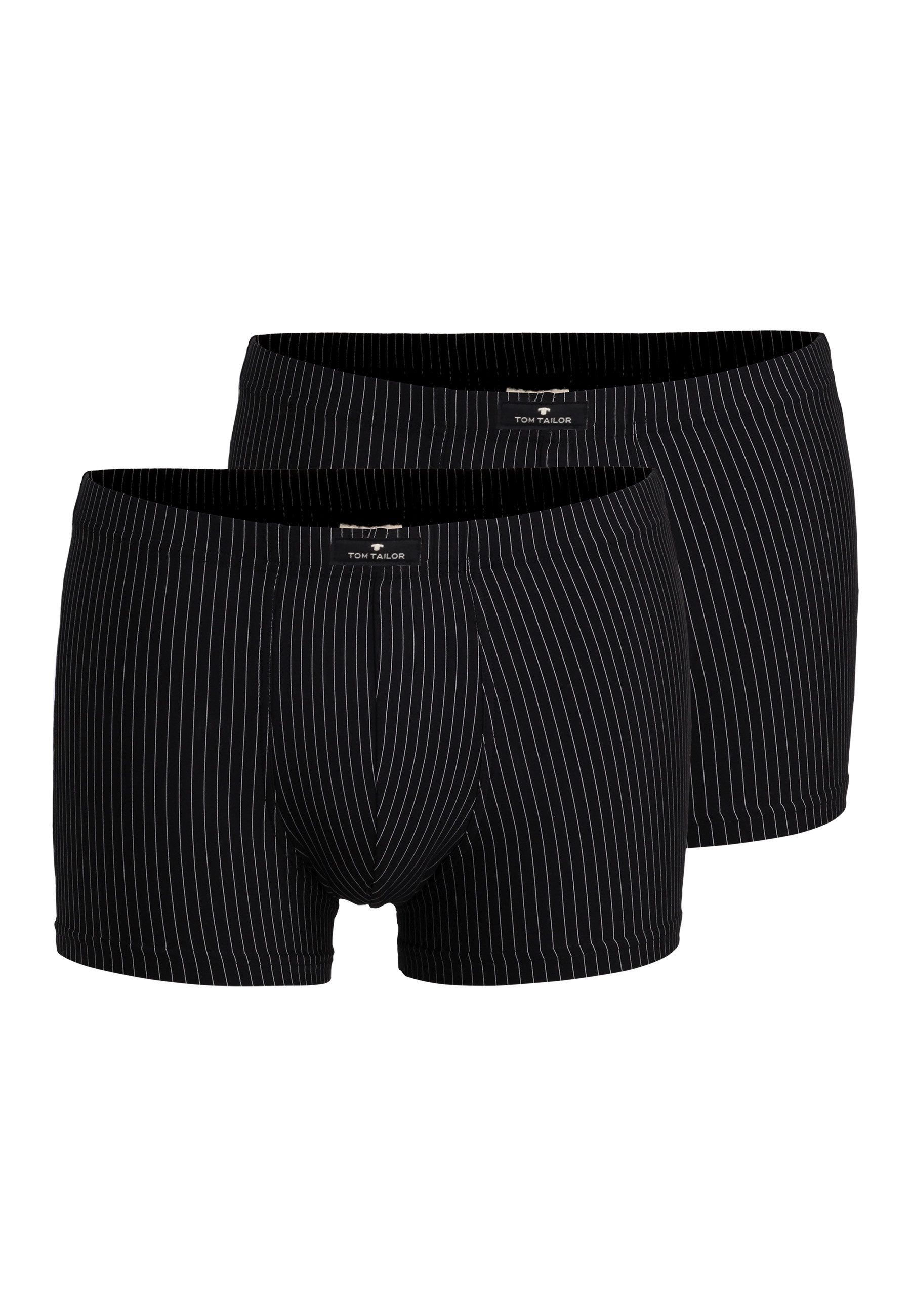 Tom Tailor Boxershort Alaska met coole streep-look (set, 2 stuks) heren wijde boxershorts maat 6 zwart