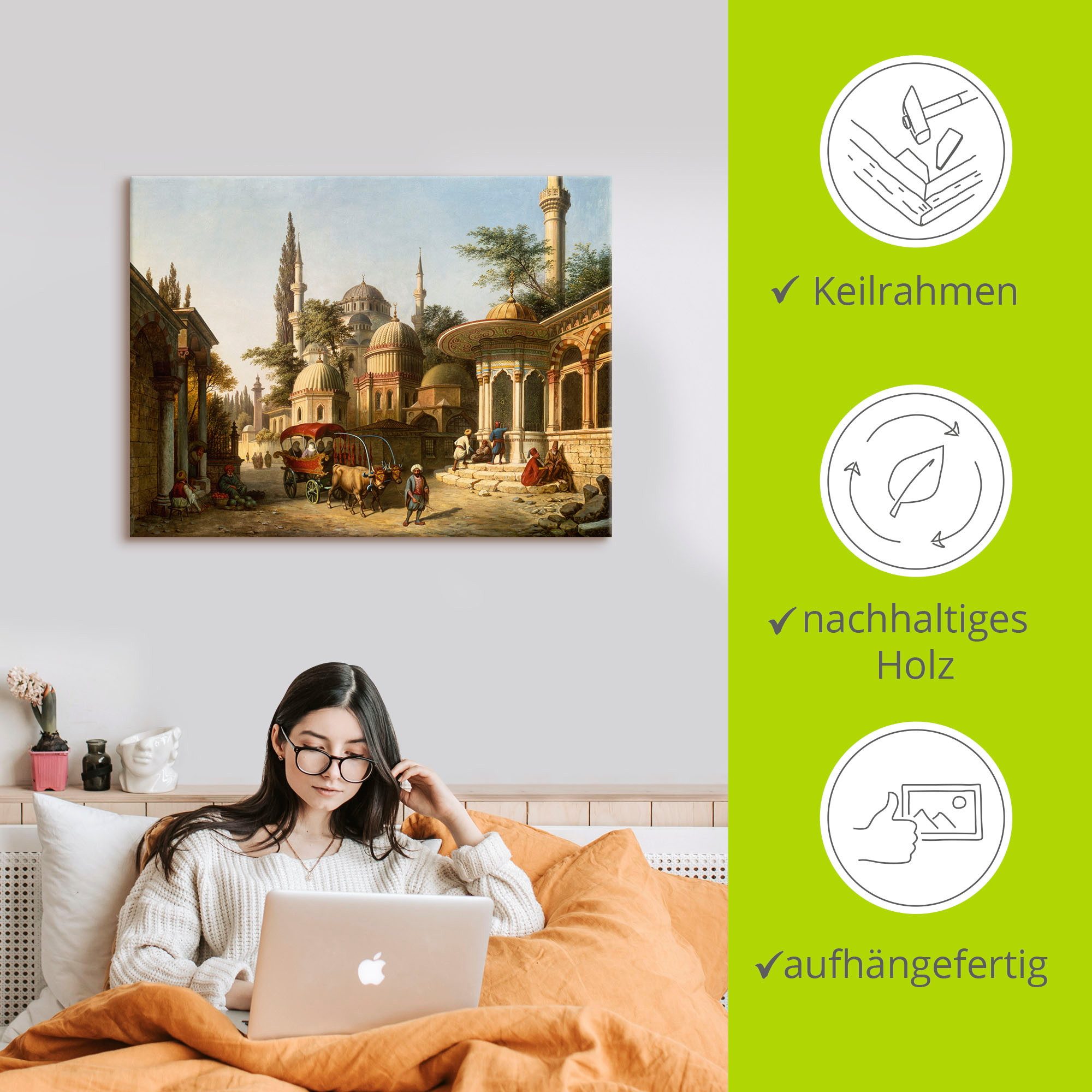Artland Artprint Aanzicht van een moskee in Istanbul als artprint van aluminium, artprint voor buiten, artprint op linnen, poster in verschillende maten. maten
