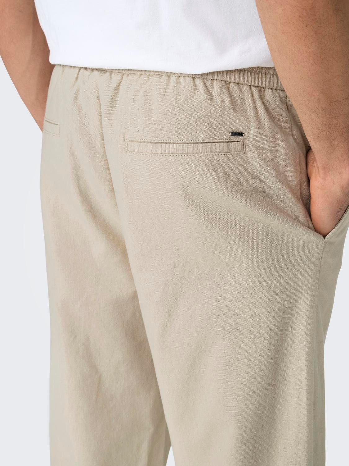 ONLY & SONS Trainingsbroek ONSSINUS LOOSE 0007 COT LIN PANT NOOS