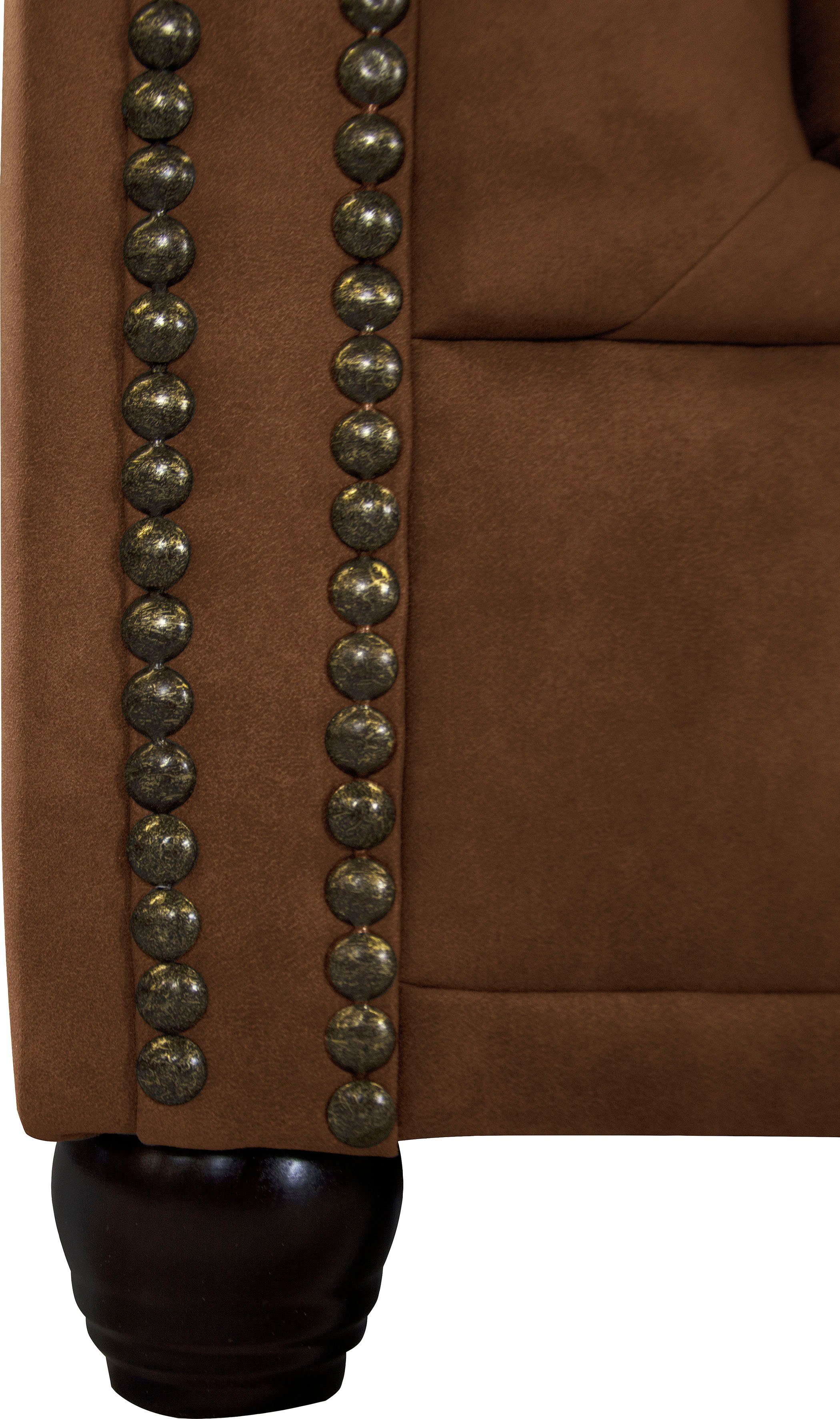 Home affaire Chesterfield-bank Rysum L-vorm Chesterfield-look, lange zijde links of rechts