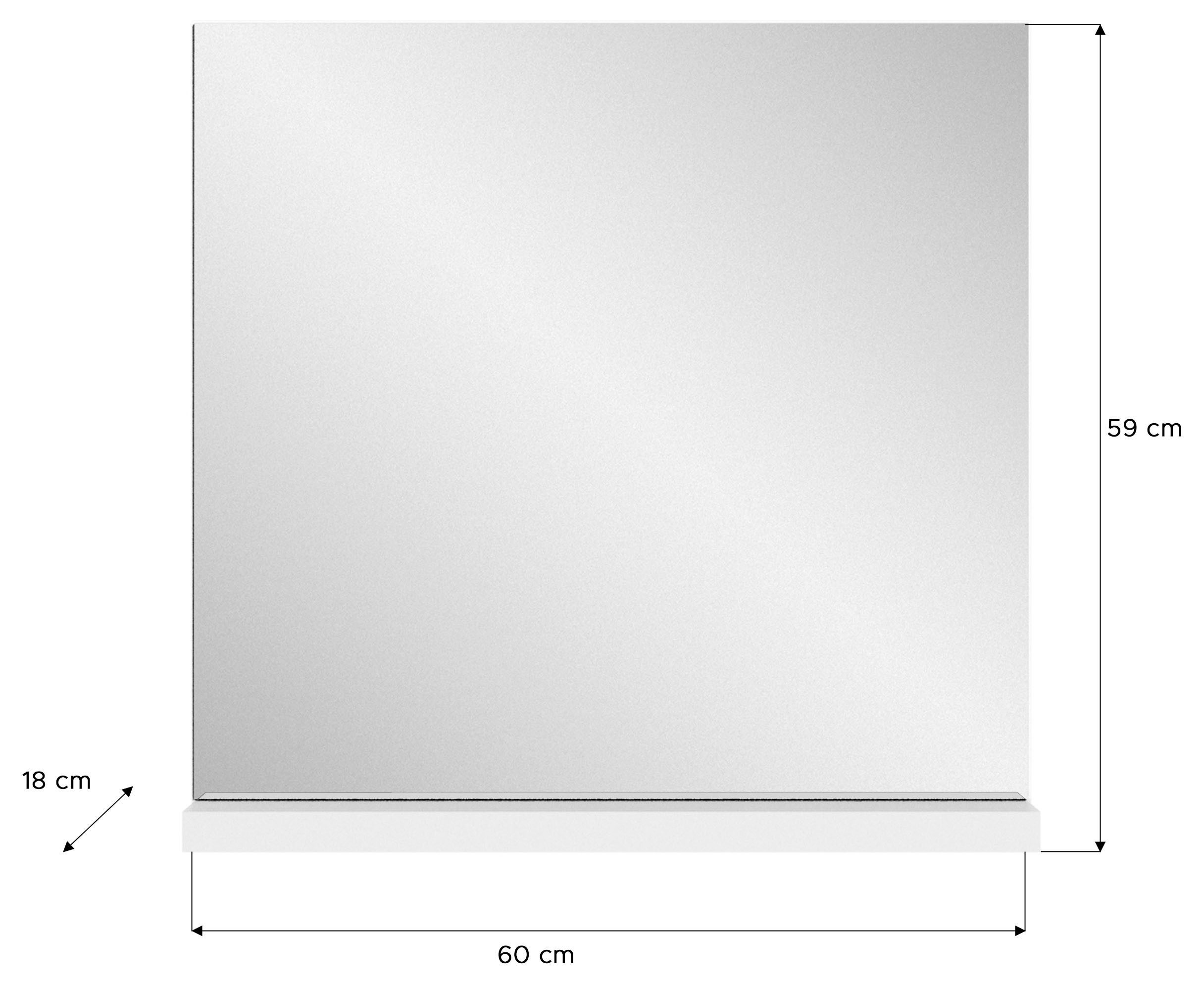 INOSIGN Wandspiegel Skoskap, Breedte 60 cm, 1 Plank, inclusief Wandmontagemateriaal Garderobespiegel, spiegel, gangspiegel, halspiegel, spiegelpaneel (1 stuk)