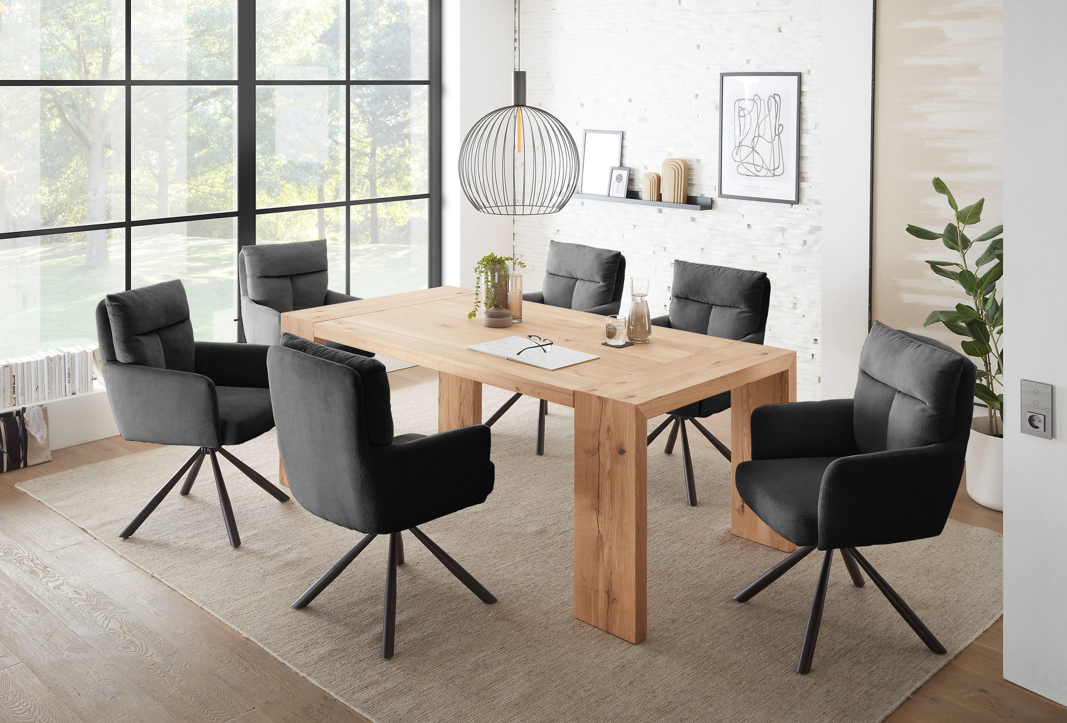 Stolkom Eettafel Anno eettafel eik massief hout geolied, FSC, BxHxD 200x76x100 cm Massief eiken geolied, FSC®-gecertificeerd, oppervlaktebelasting tot 90 kg