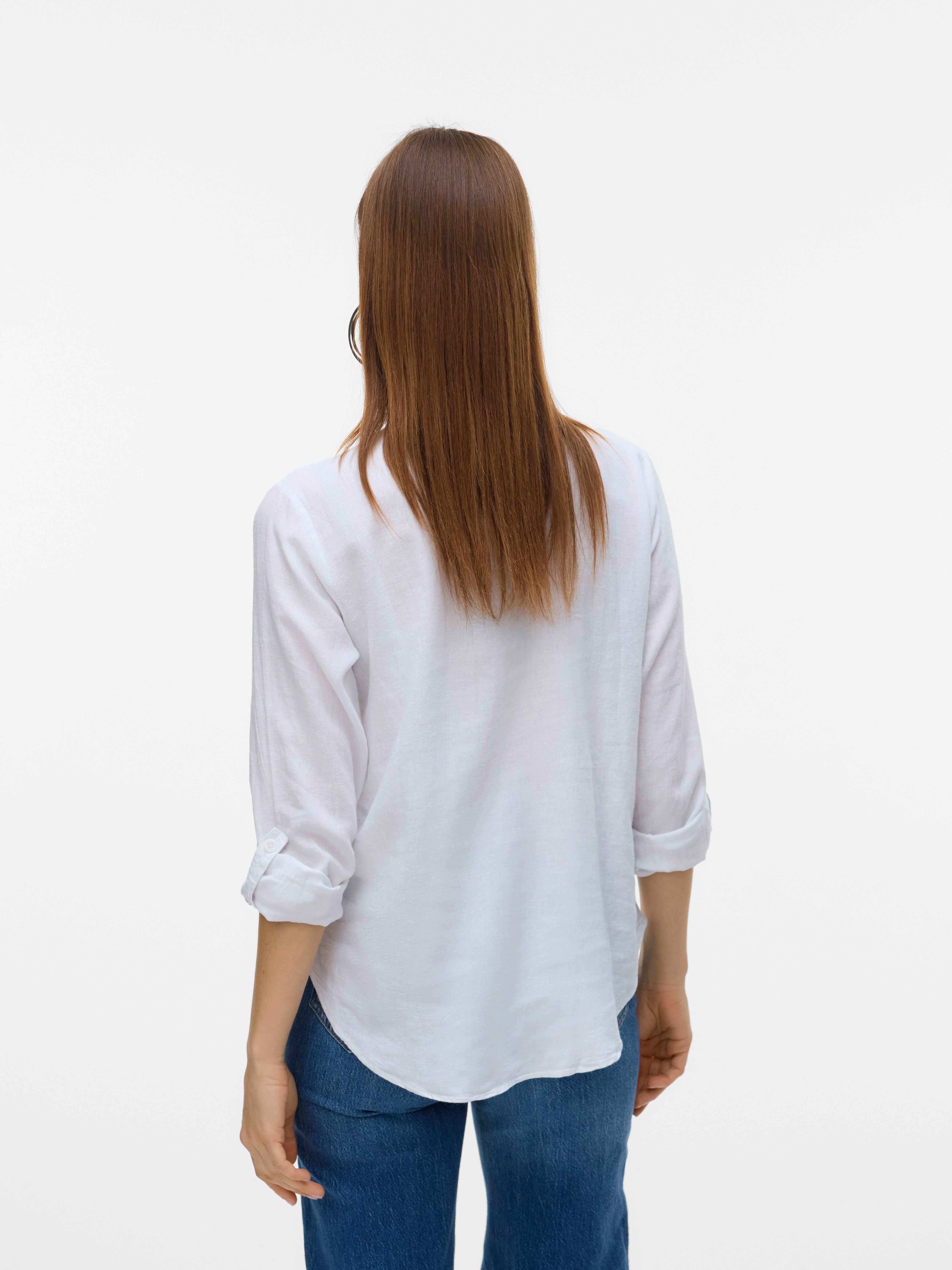 Vero Moda Blouse met lange mouwen VMLINN LS V-NECK SHIRT WVN NOOS
