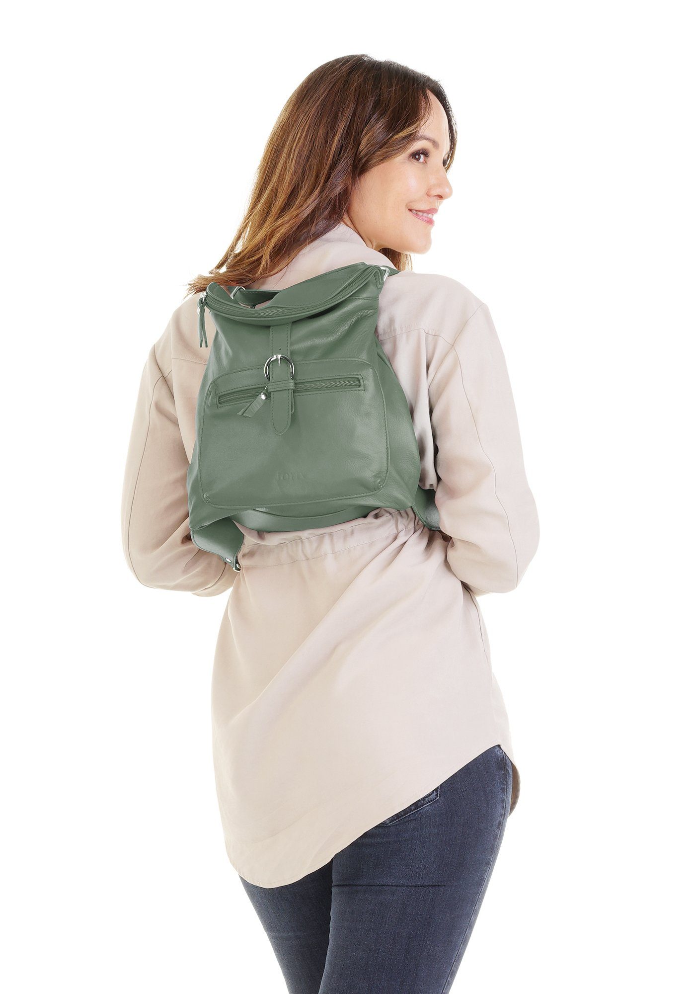 Forty Degrees Rugzak echt leer, made in italy