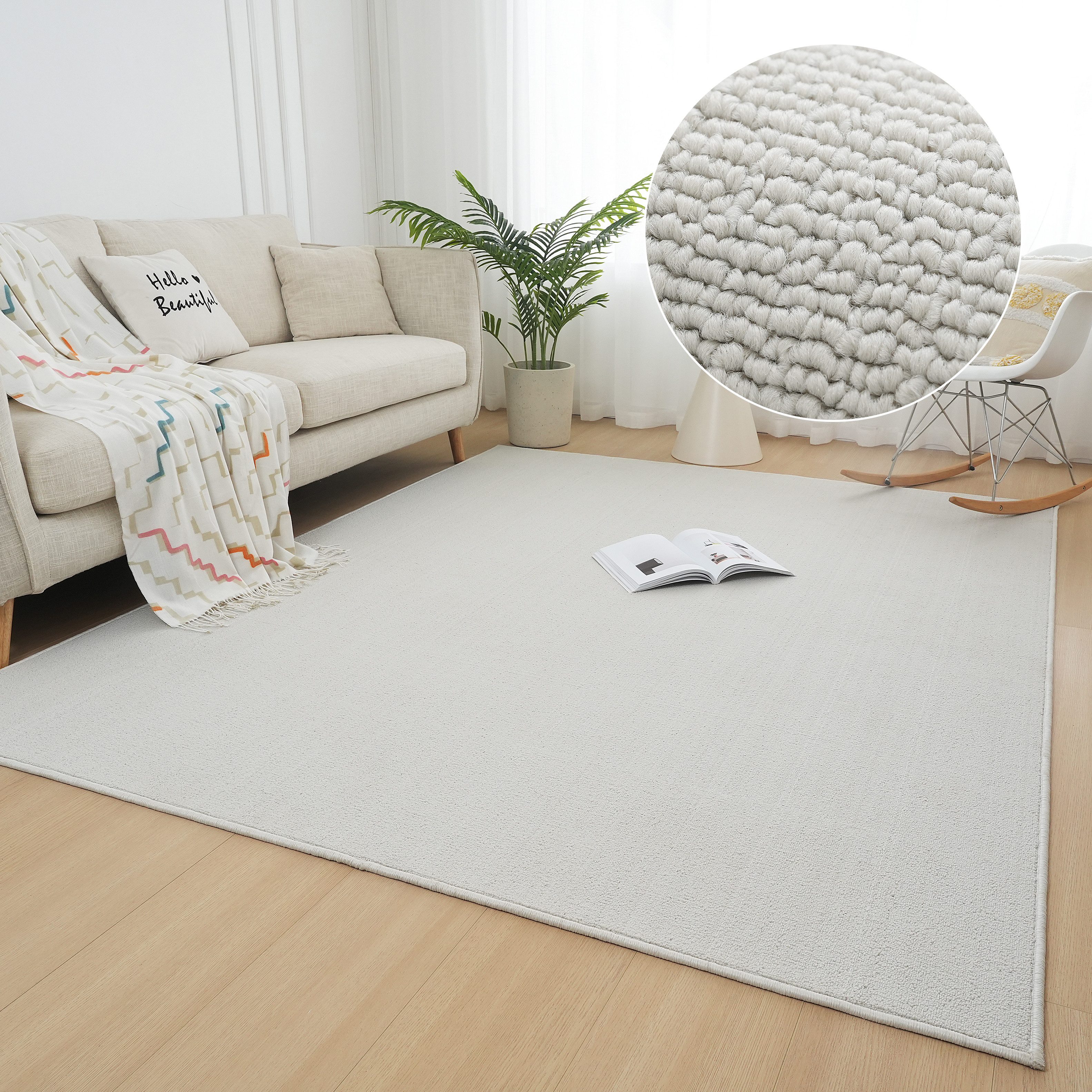my home Vloerkleed Jola, uni-kleuren, bijzonder dichte kwaliteit, Boho Woonkamer, slaapkamer, gang, kinderkamer, waterafstotend