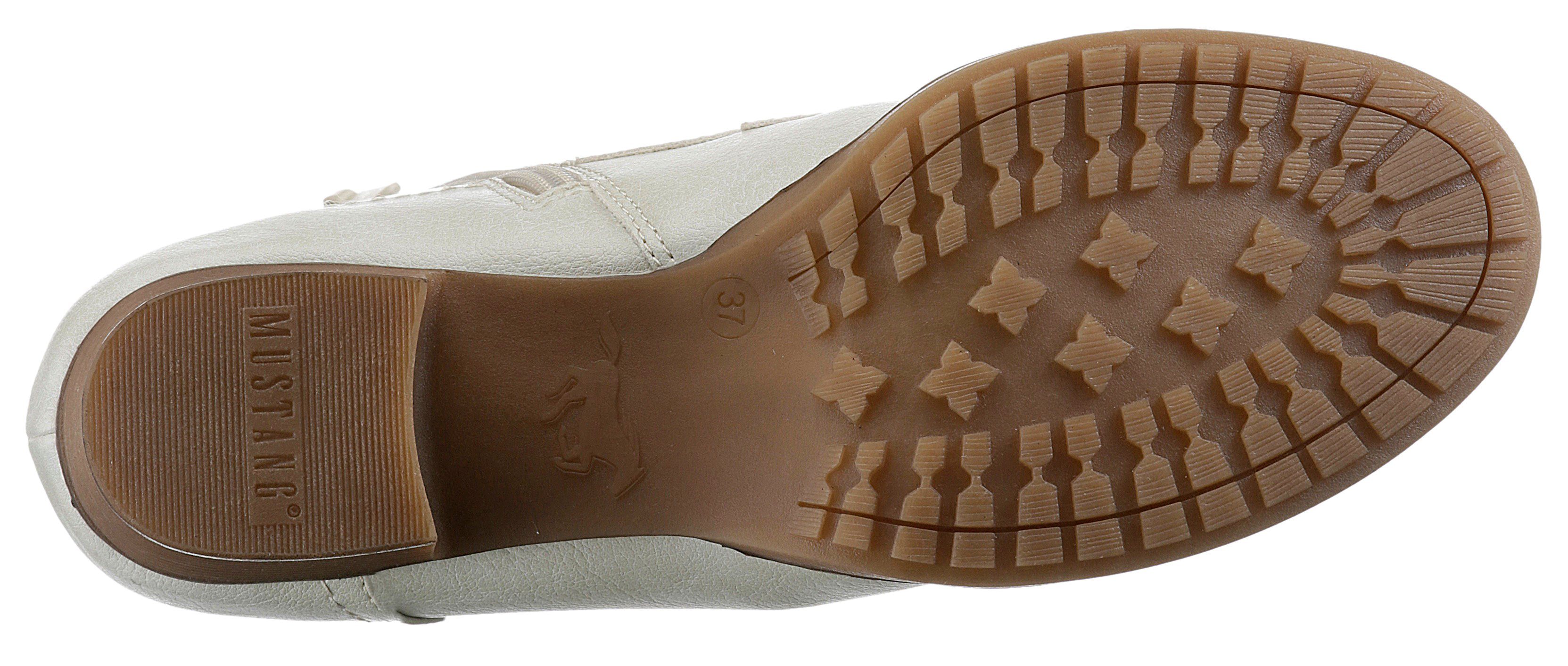 Mustang Shoes Veterlaarsjes Enkellaars, herfst schoen met decoratieve rits aan de buitenkant