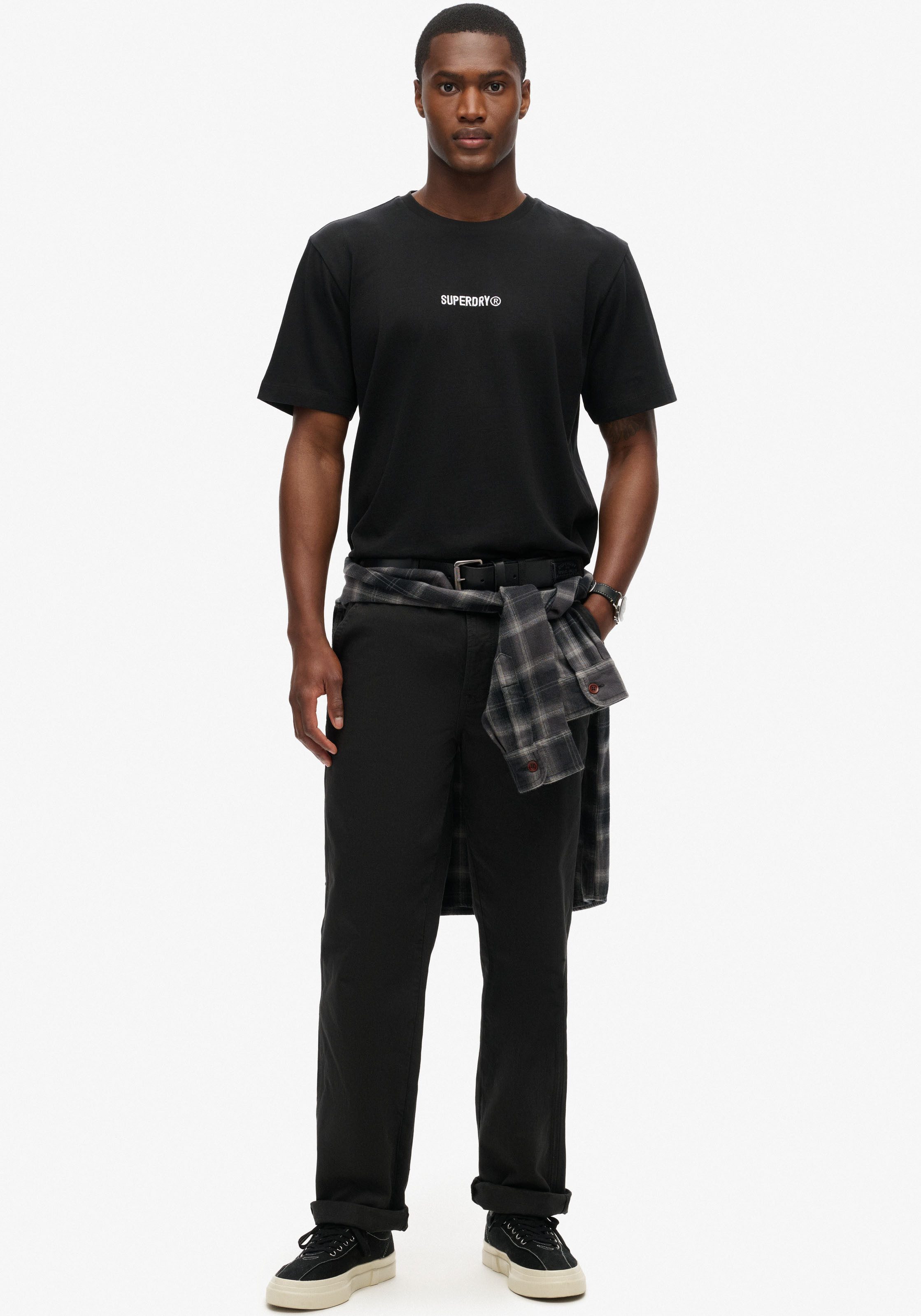 Superdry Shirt met ronde hals MICRO LOGO GRAPHIC LOOSE TEE