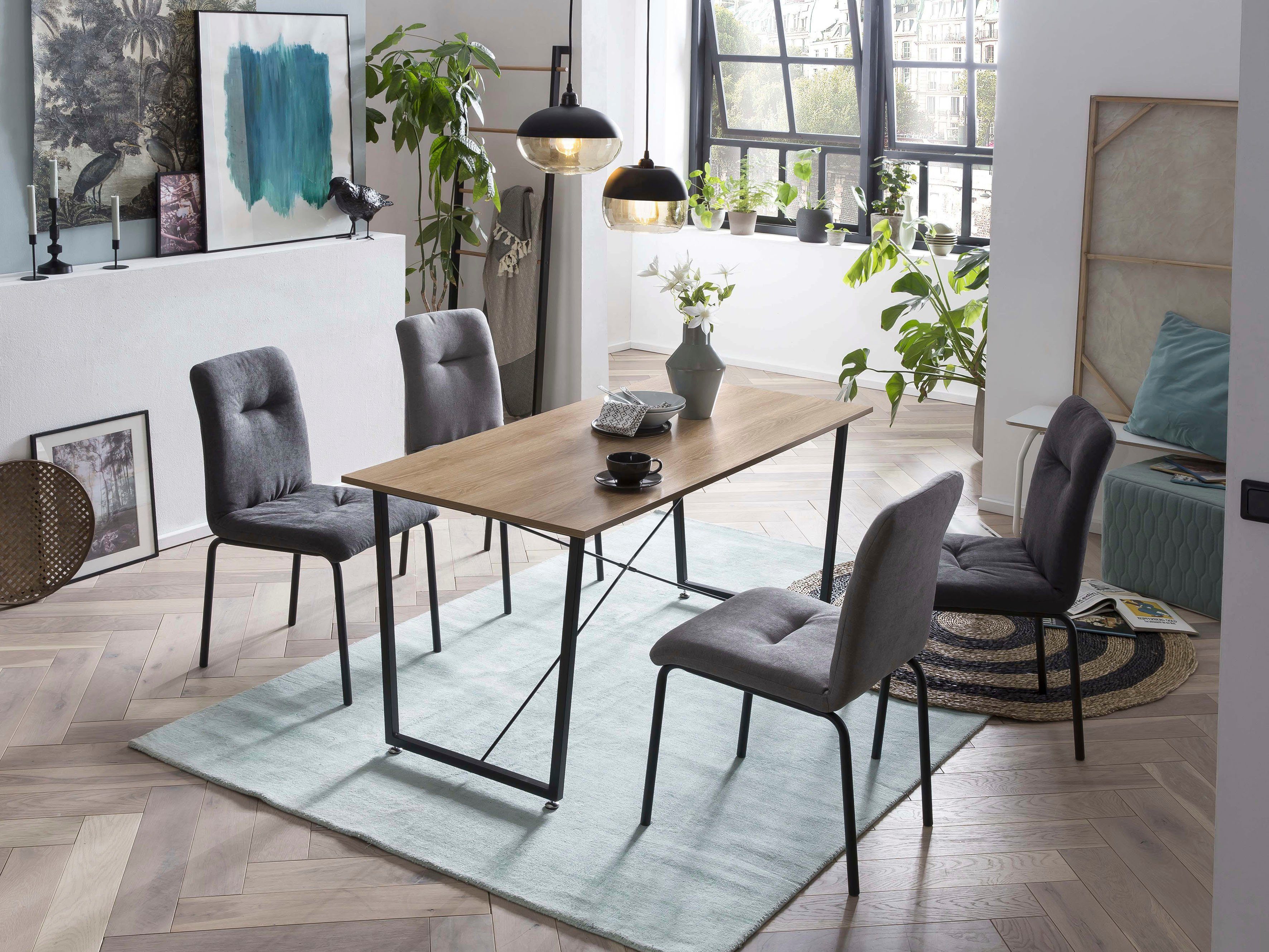 Home affaire Eettafel Aage Acacia-decor, breedte 140 cm