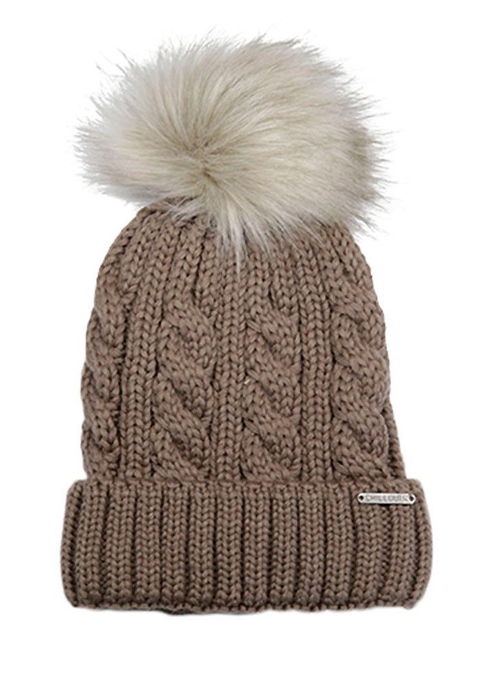 chillouts Muts met pompon Joan Hat Met fake-fur pom pom, kabelbrei