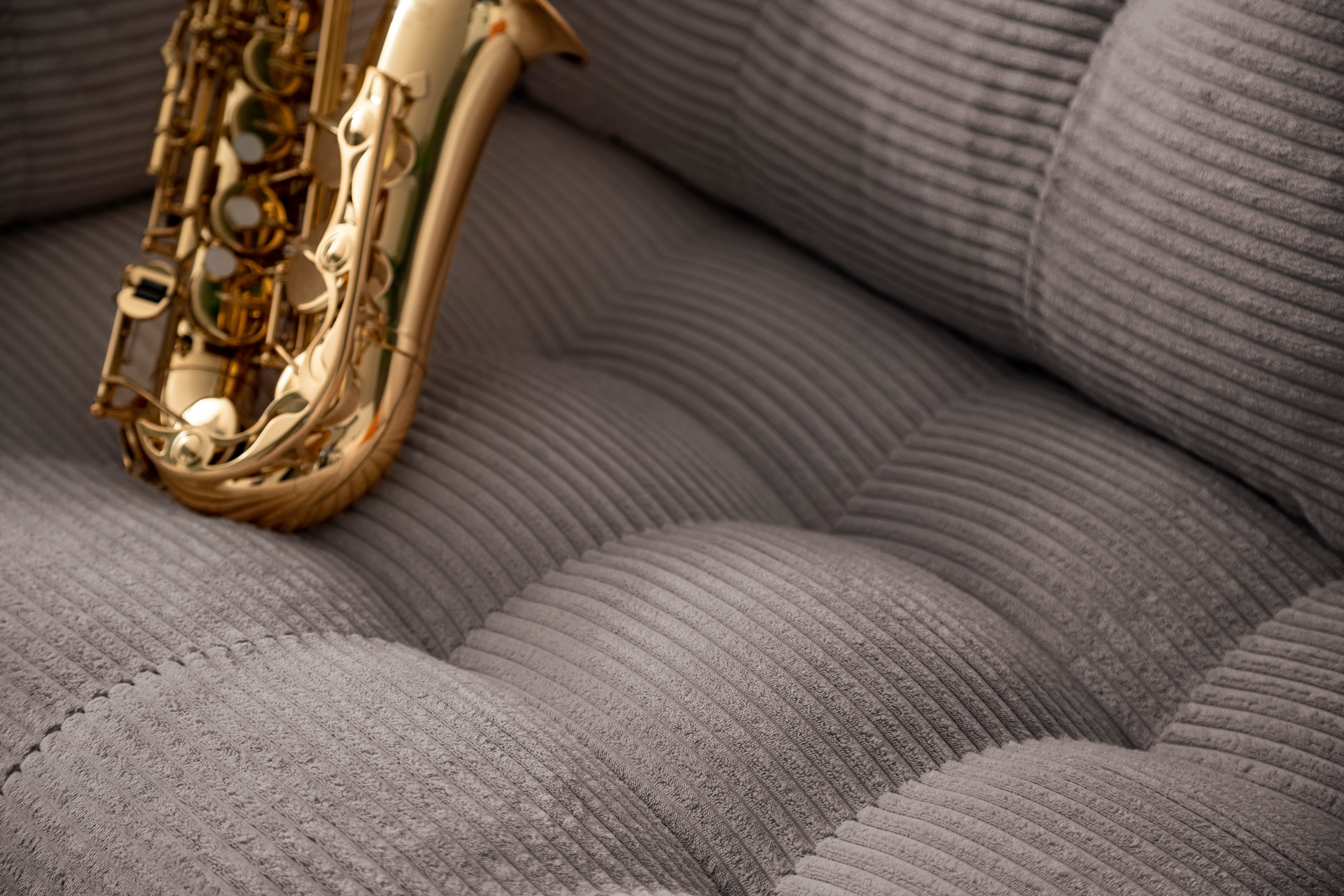 Trends by HG 2-zitsbank Landau in cordstof met metalen voet